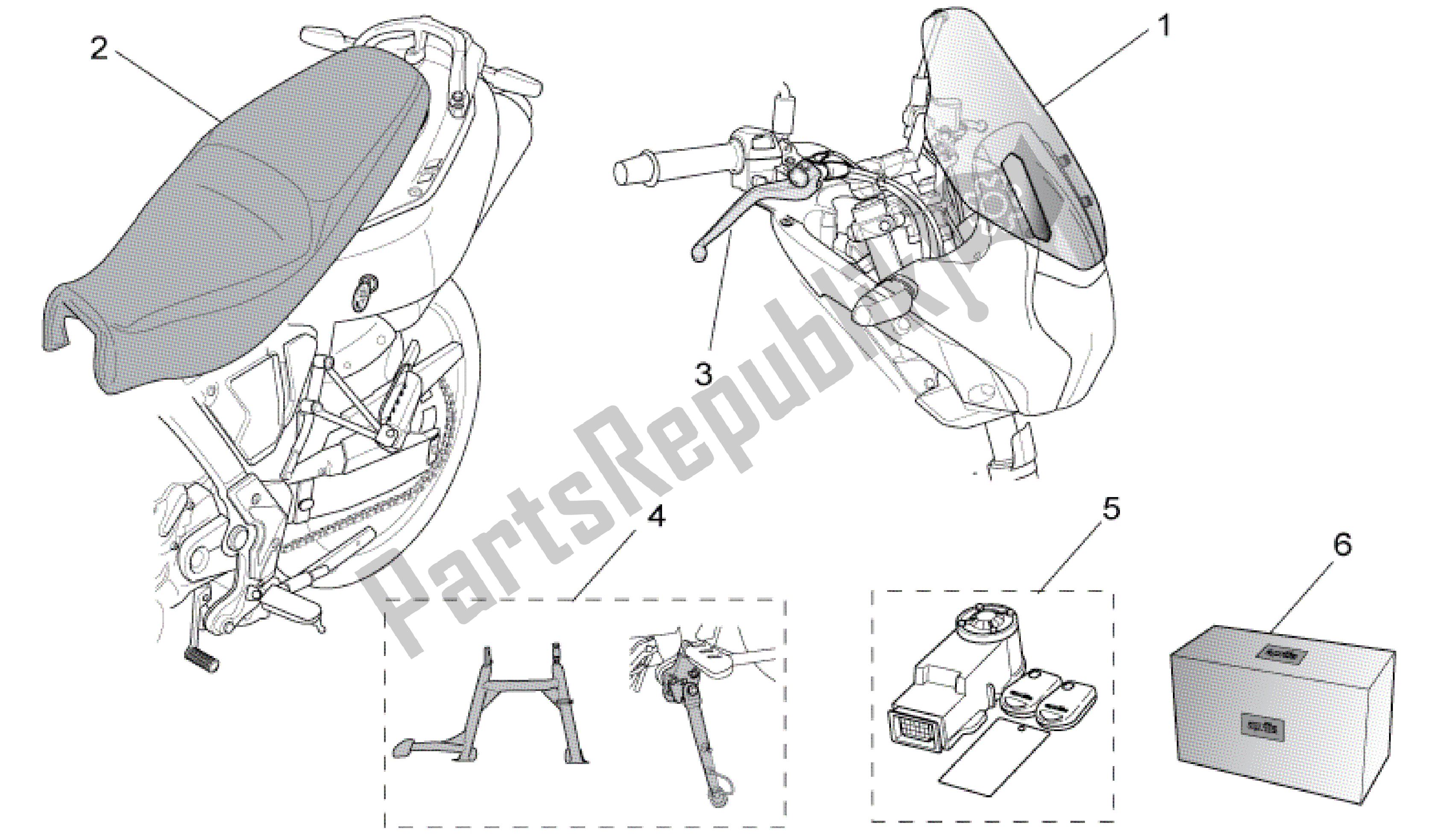 Alle onderdelen voor de Acc. - Varios van de Aprilia Pegaso 650 2005 - 2009