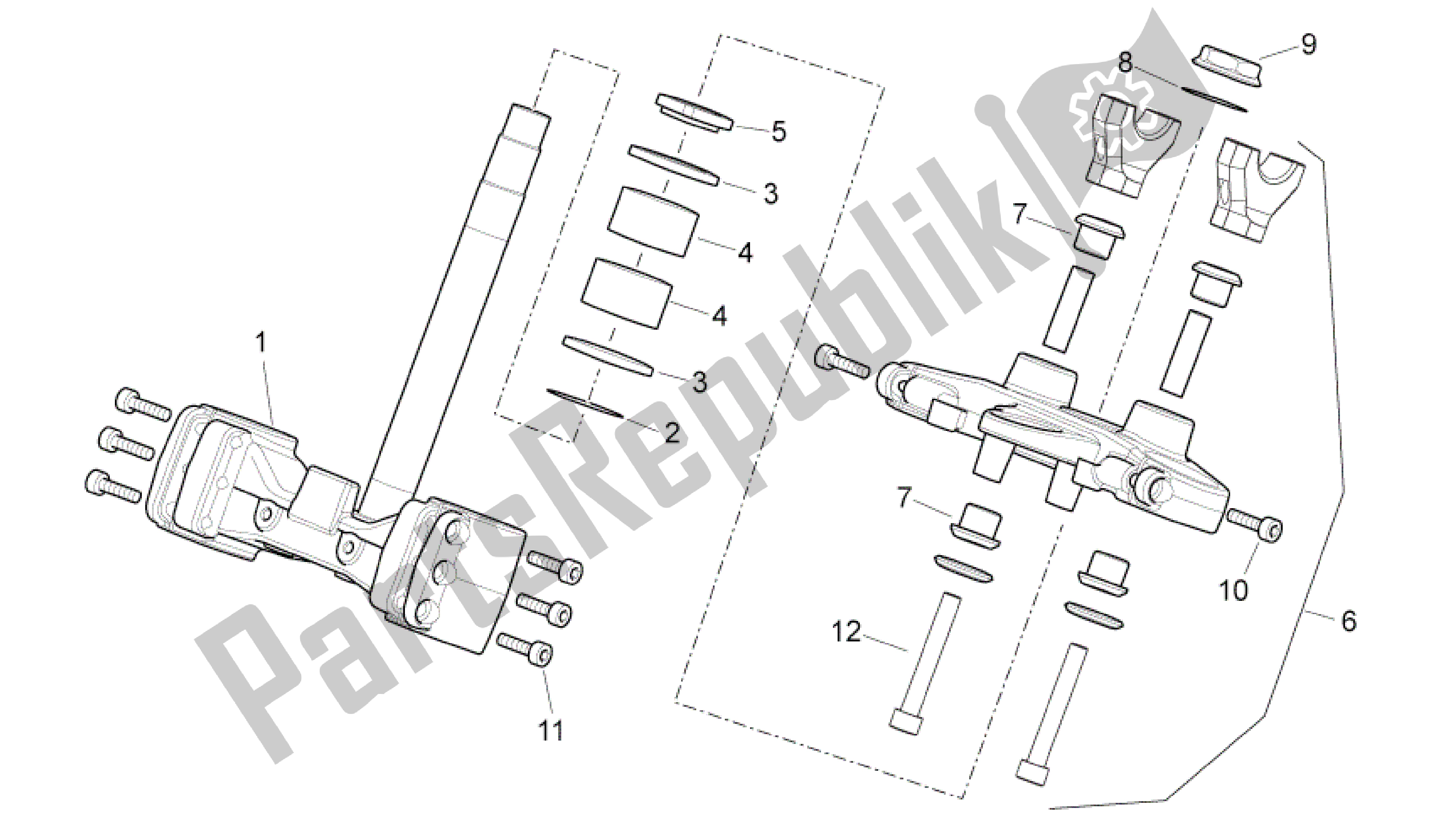 Alle onderdelen voor de Dirección-versión Fabriek van de Aprilia Pegaso 650 2005 - 2009