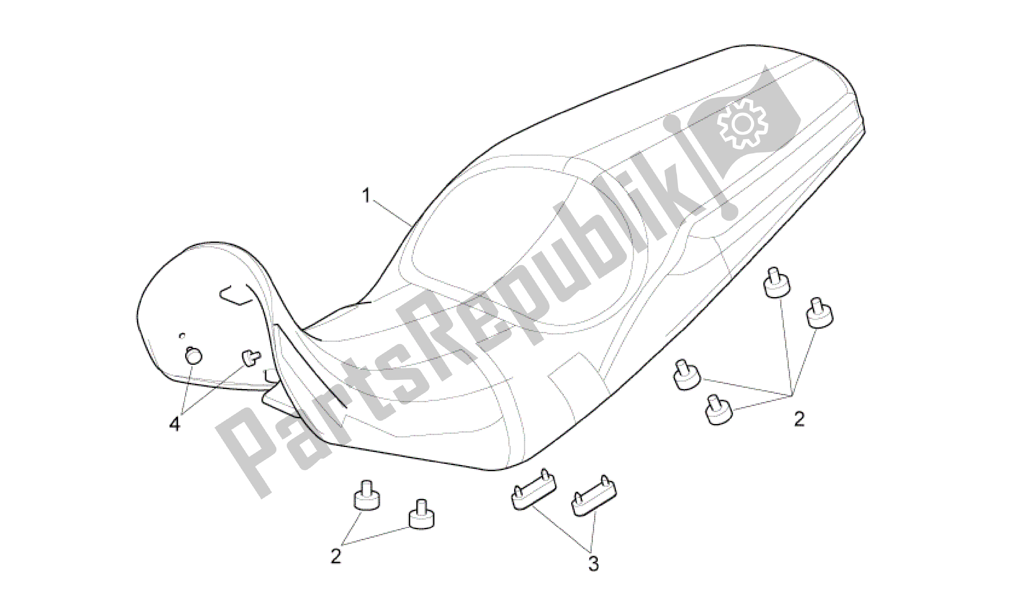 All parts for the Sillín of the Aprilia Pegaso 650 2005 - 2009