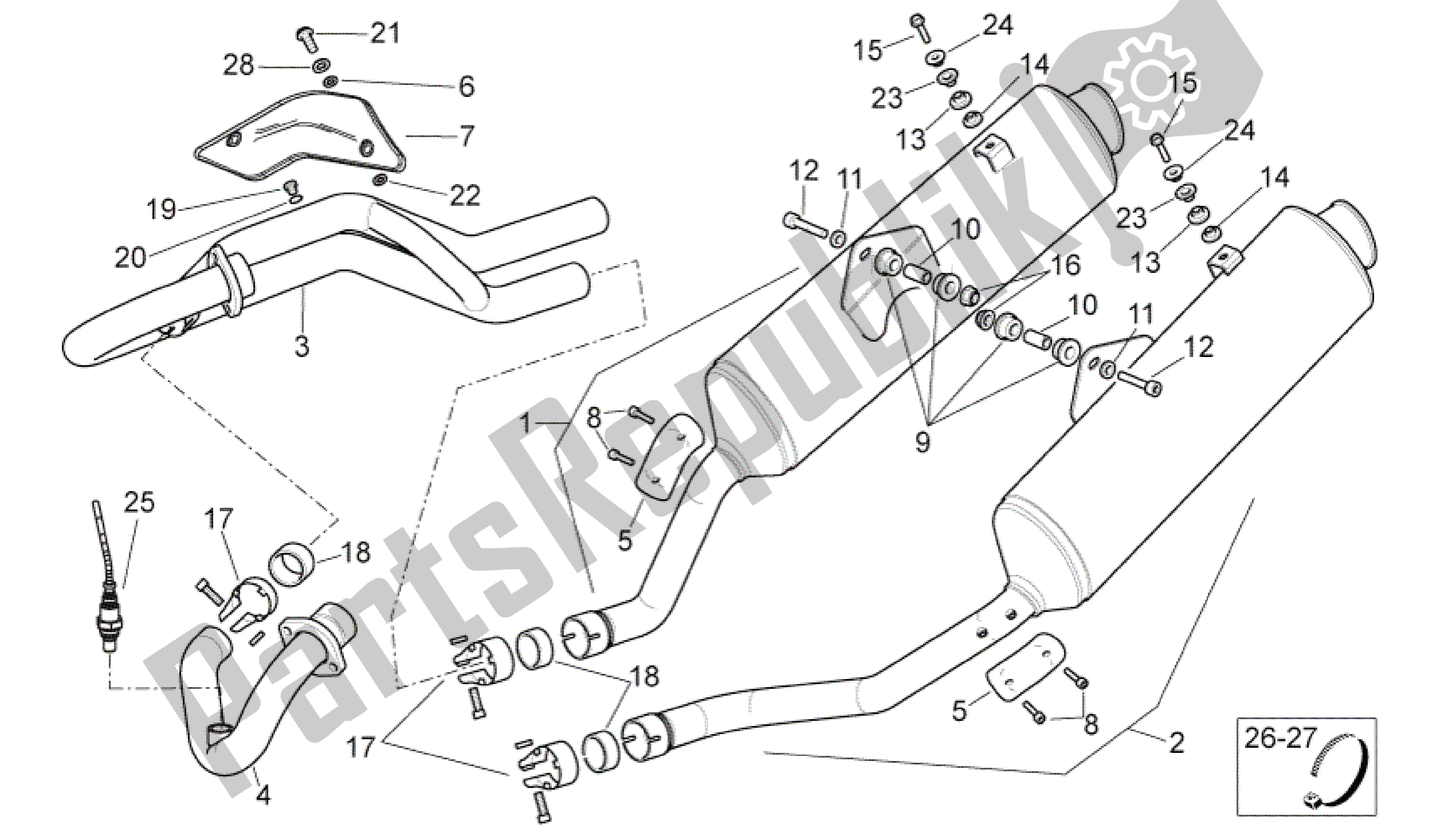 Wszystkie części do Grupo De Escape Aprilia Pegaso 650 2005 - 2009