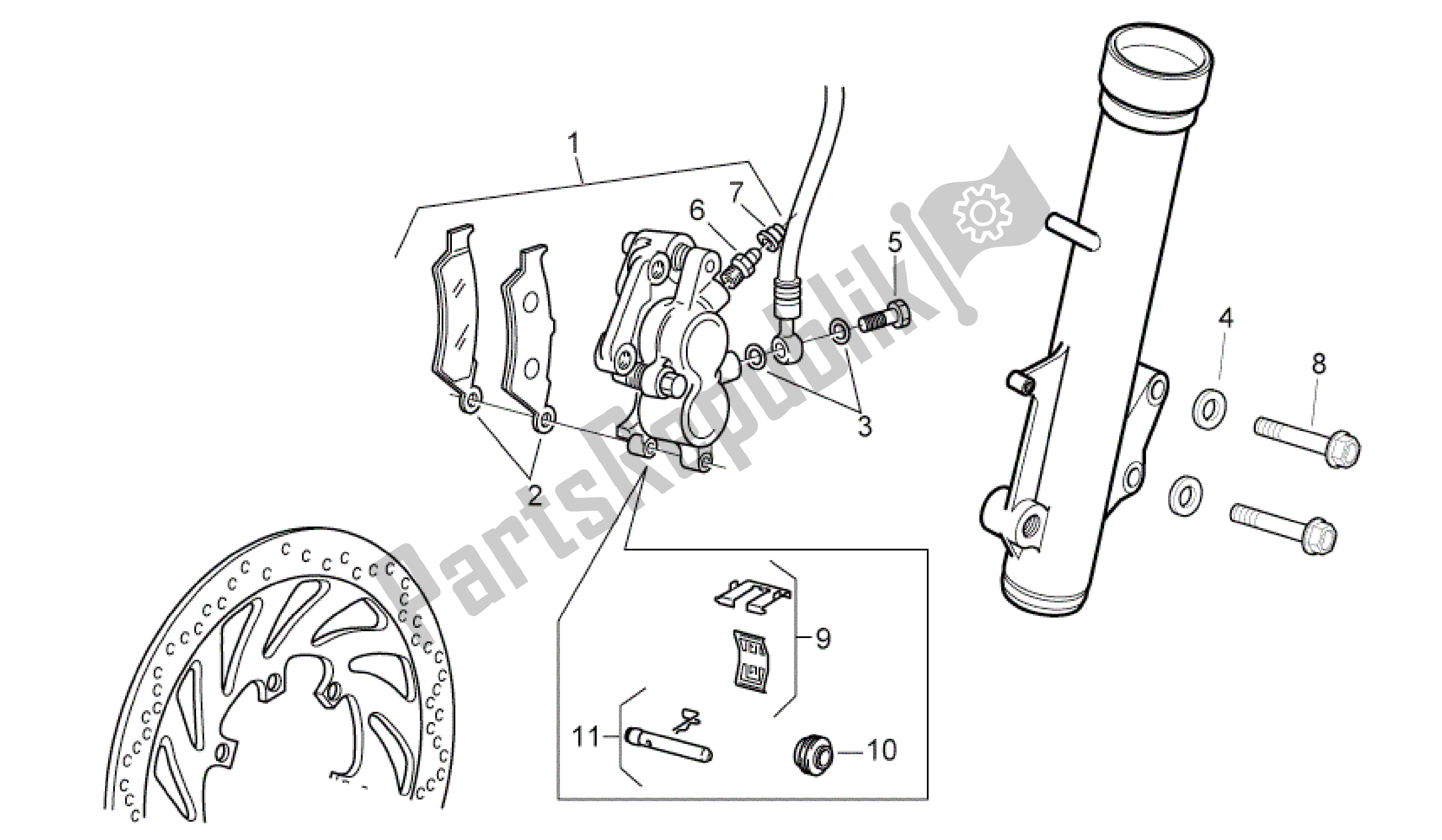 Alle Teile für das Pinza Freno Del. Ii des Aprilia Pegaso 650 2005 - 2009