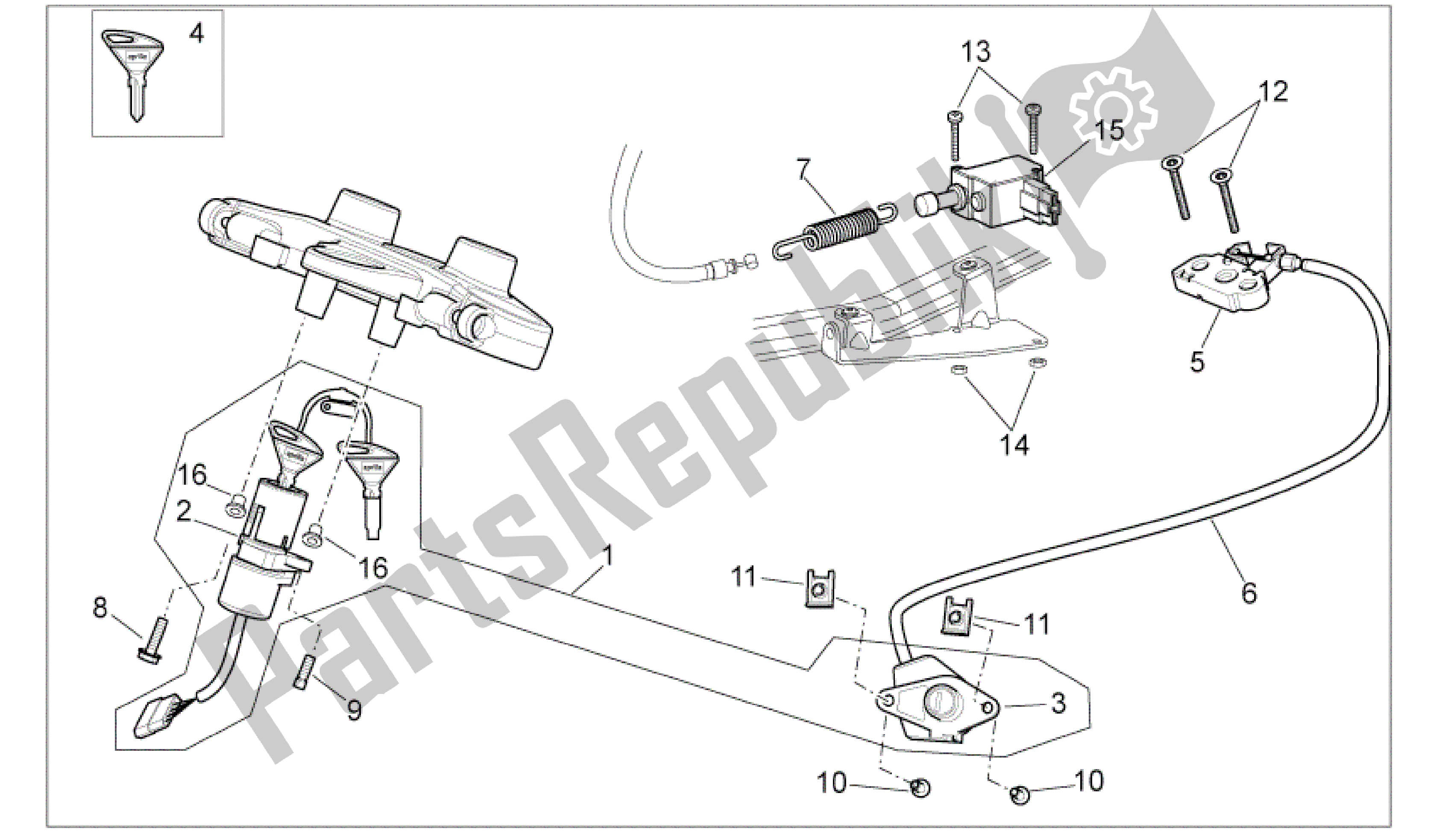 Alle Teile für das Juego Cerraduras des Aprilia Pegaso 650 2005 - 2009