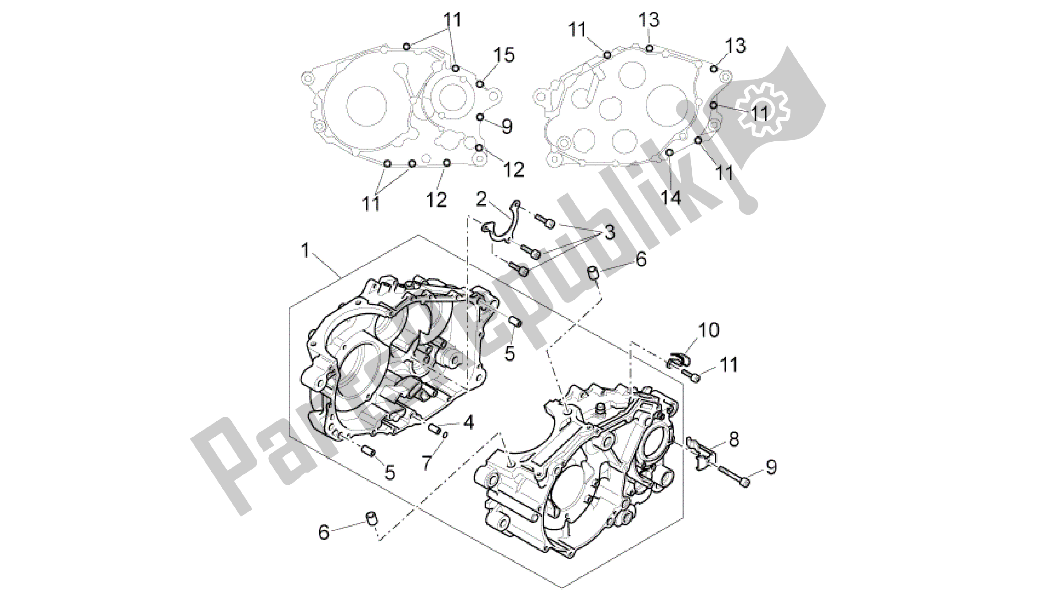 Alle Teile für das Cárter Motor I des Aprilia Pegaso 650 2005 - 2009