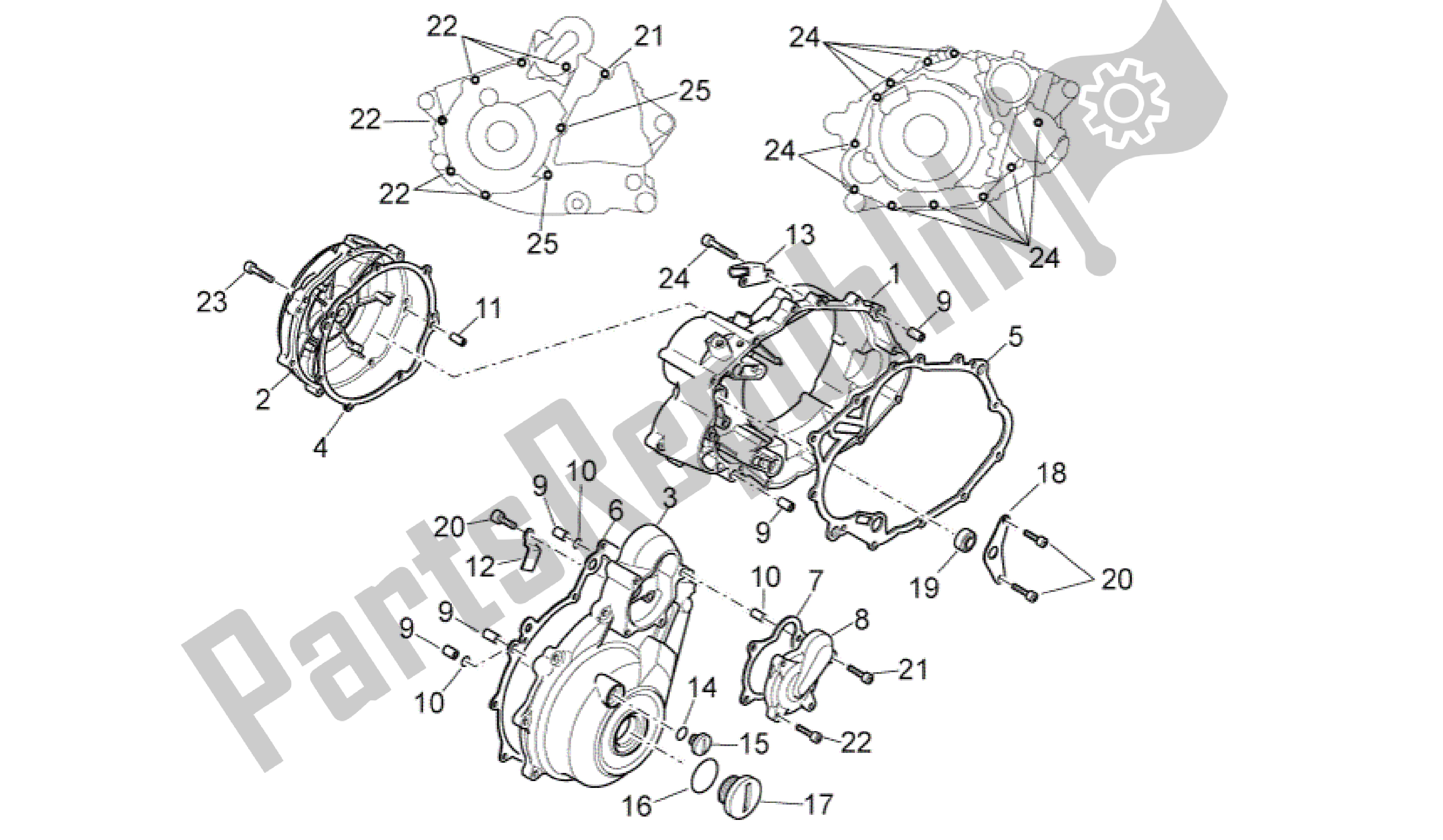 All parts for the Cárter Motor Ii of the Aprilia Pegaso 650 2005 - 2009