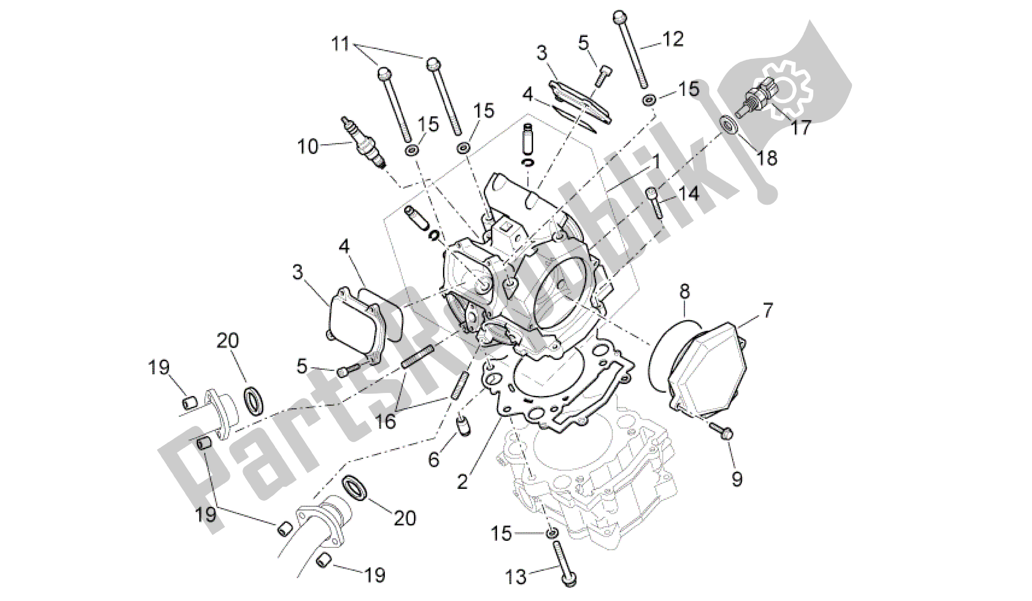 Toutes les pièces pour le Cabeza Cil. Du Aprilia Pegaso 650 2005 - 2009