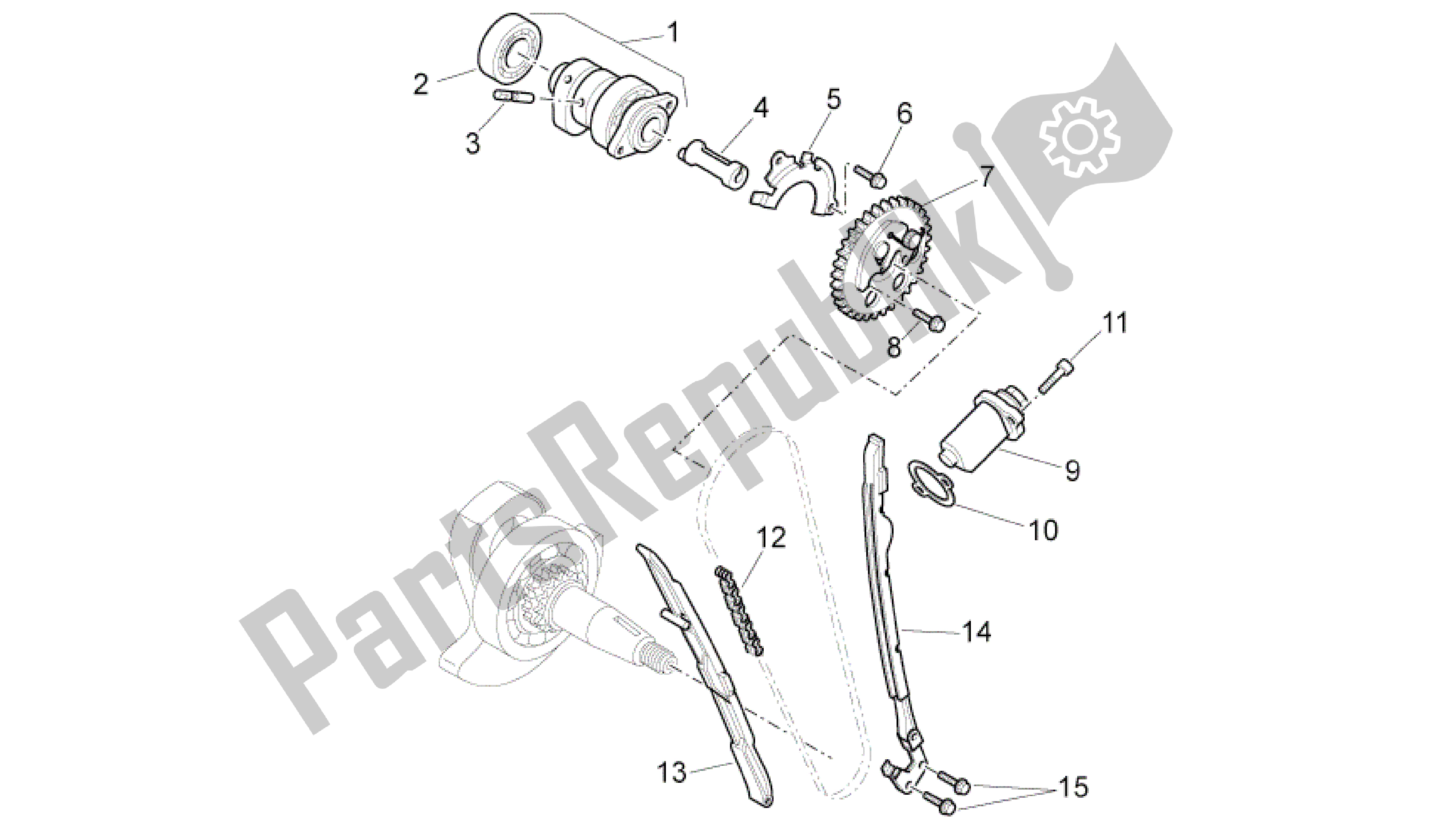 Alle onderdelen voor de Distribución van de Aprilia Pegaso 650 2005 - 2009