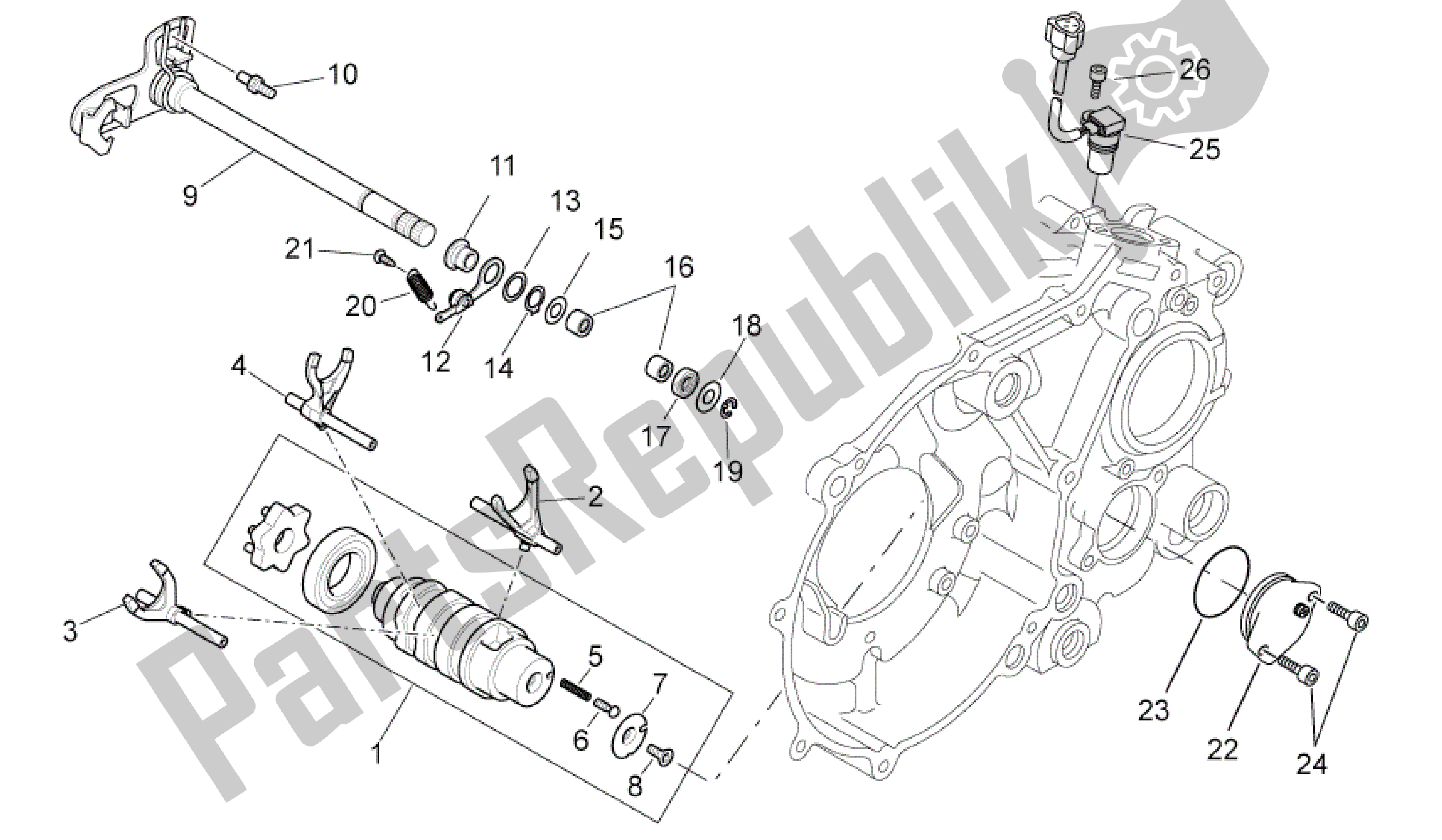 Toutes les pièces pour le Sélecteur Cambio du Aprilia Pegaso 650 2005 - 2009