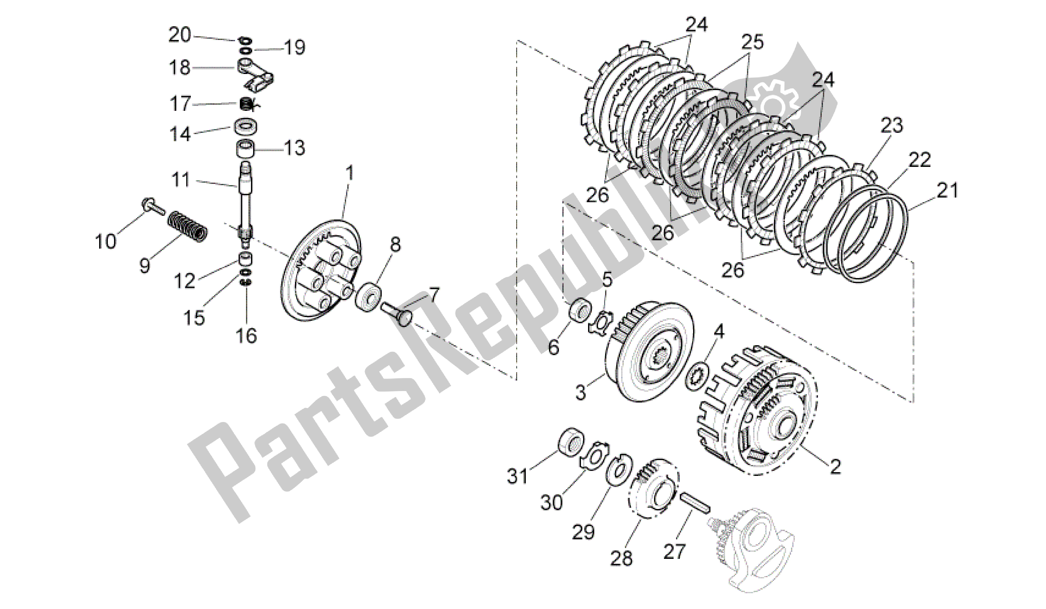 Alle Teile für das Embrague des Aprilia Pegaso 650 2005 - 2009