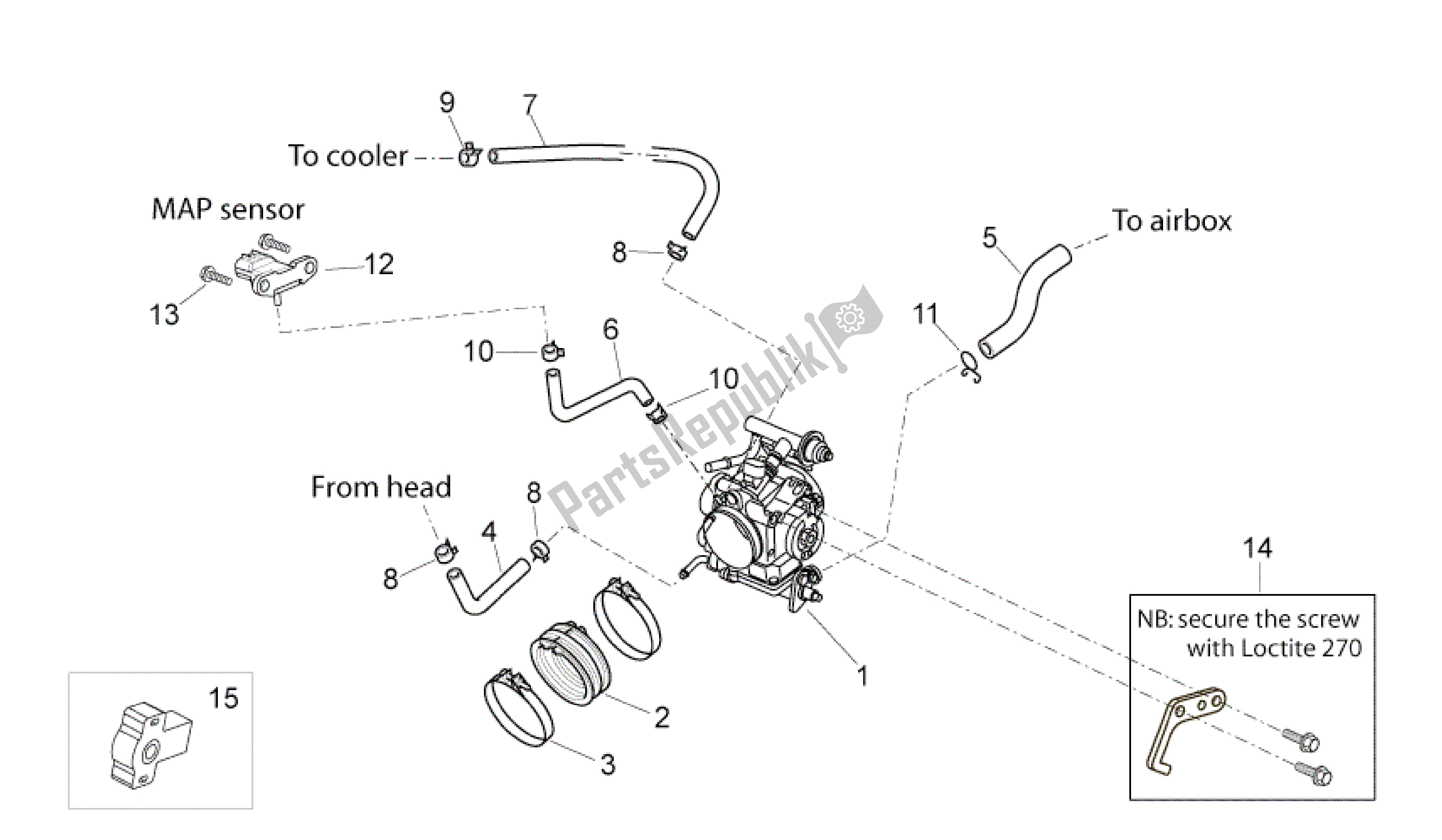 Tutte le parti per il Cuerpo Válv. Estrangulamiento del Aprilia Pegaso 650 2005 - 2009