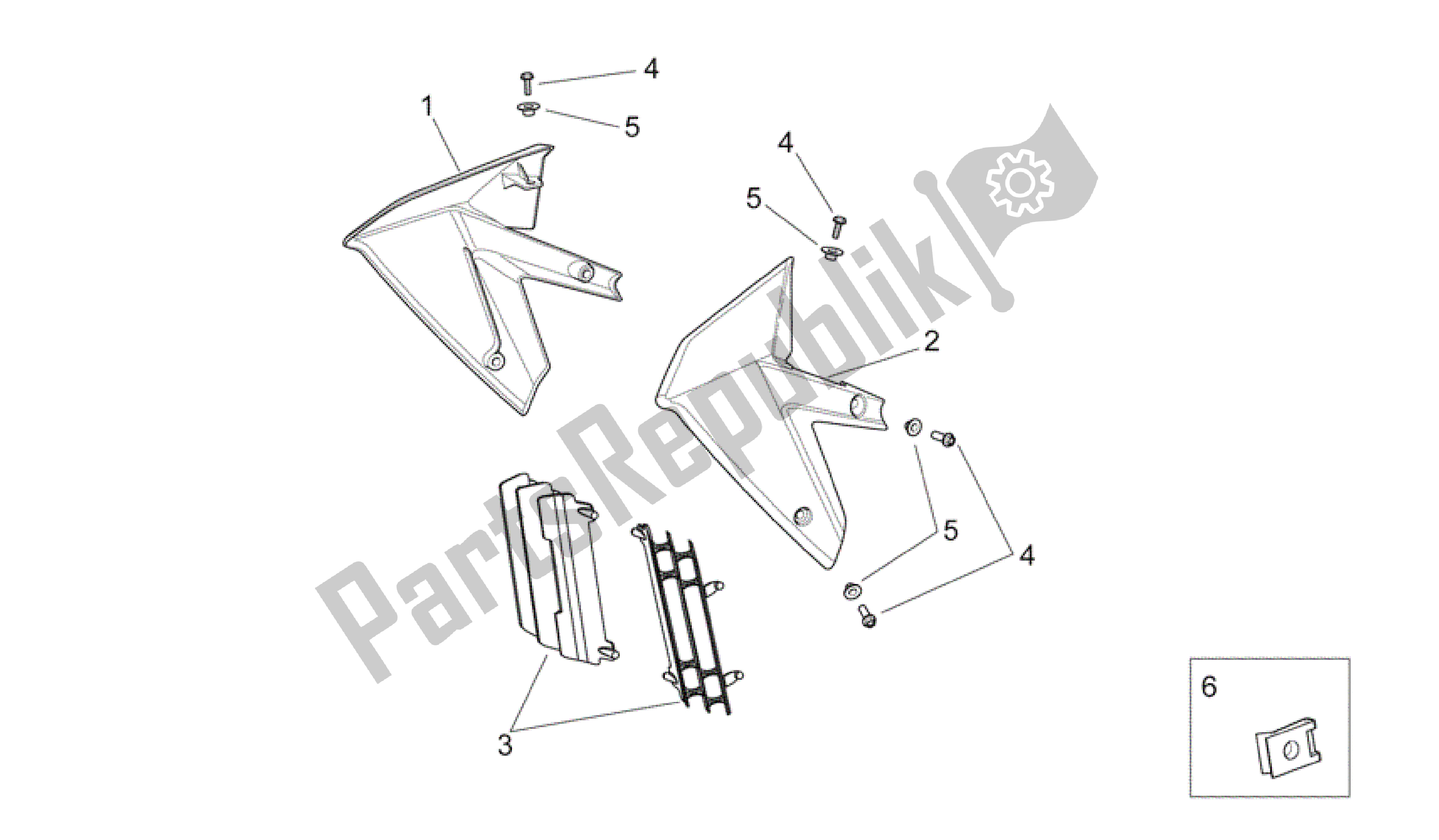 Alle Teile für das Vorderkörper Ii des Aprilia RXV 450 2009 - 2011