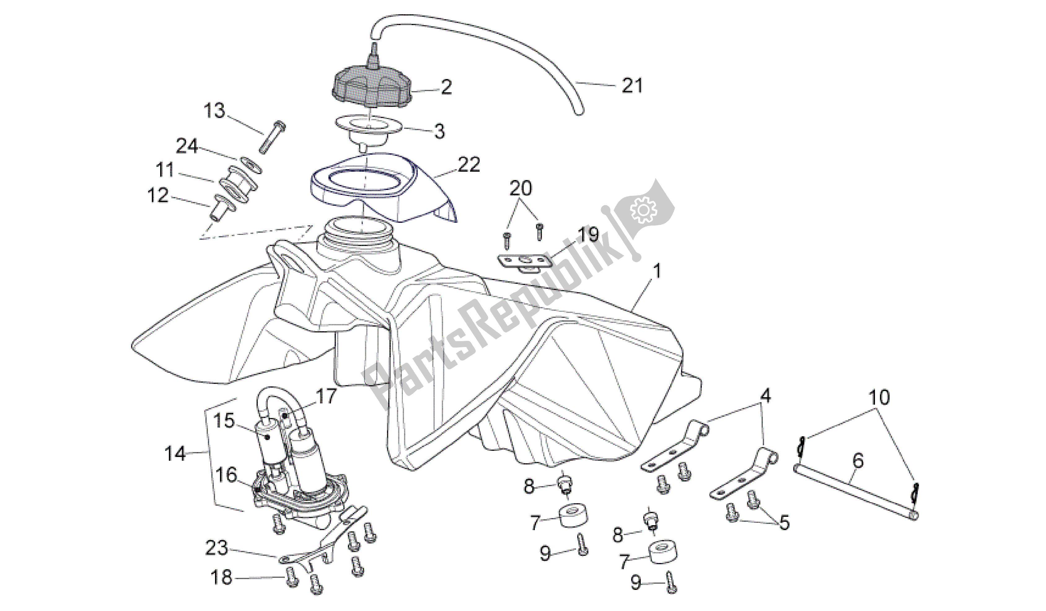 Toutes les pièces pour le Réservoir D'essence du Aprilia RXV 450 2009 - 2011