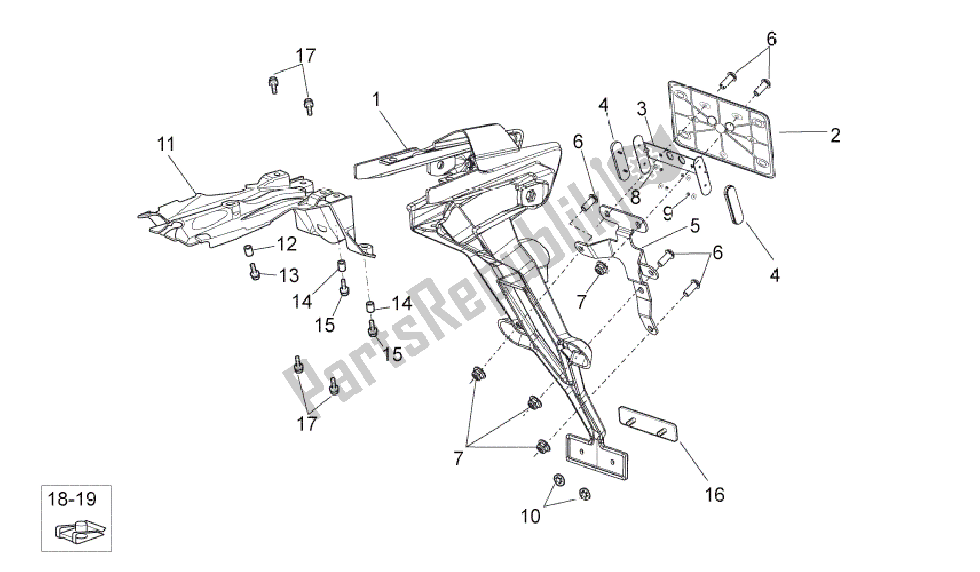 Toutes les pièces pour le Carrosserie Arrière Ii du Aprilia RXV 450 2009 - 2011