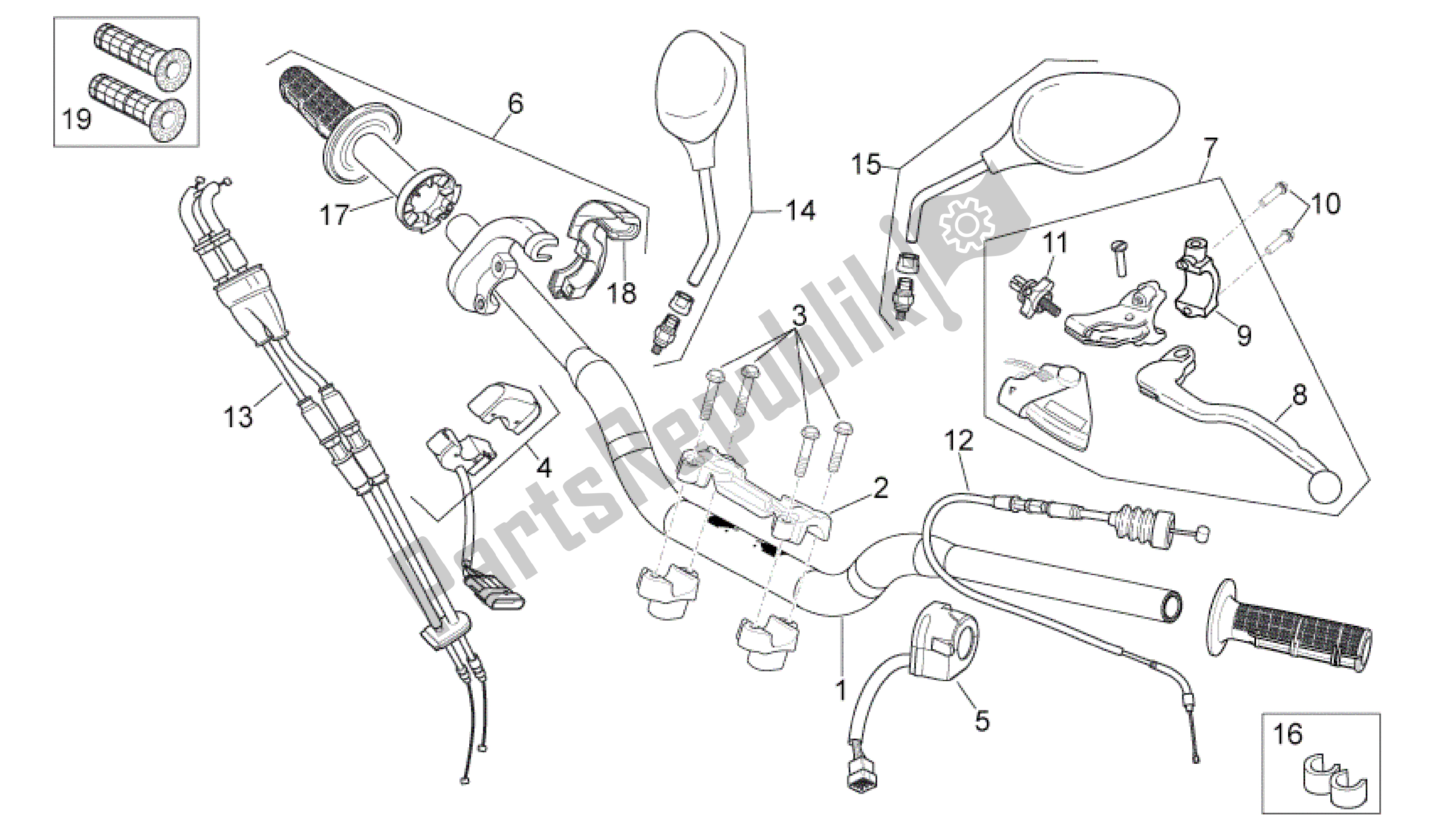 Todas las partes para Control S de Aprilia RXV 450 2009 - 2011