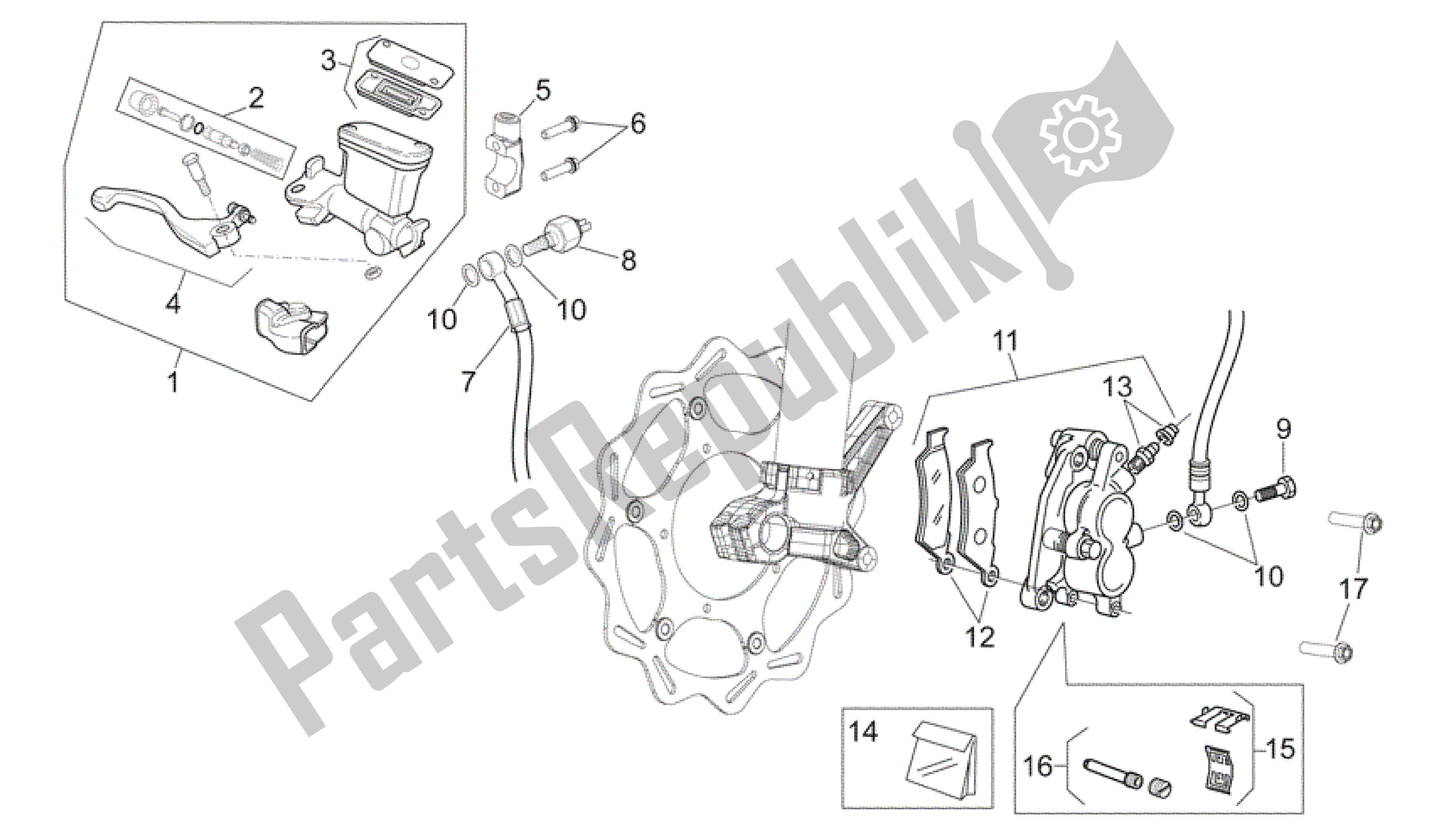 Toutes les pièces pour le Système De Freinage Avant I du Aprilia RXV 450 2009 - 2011