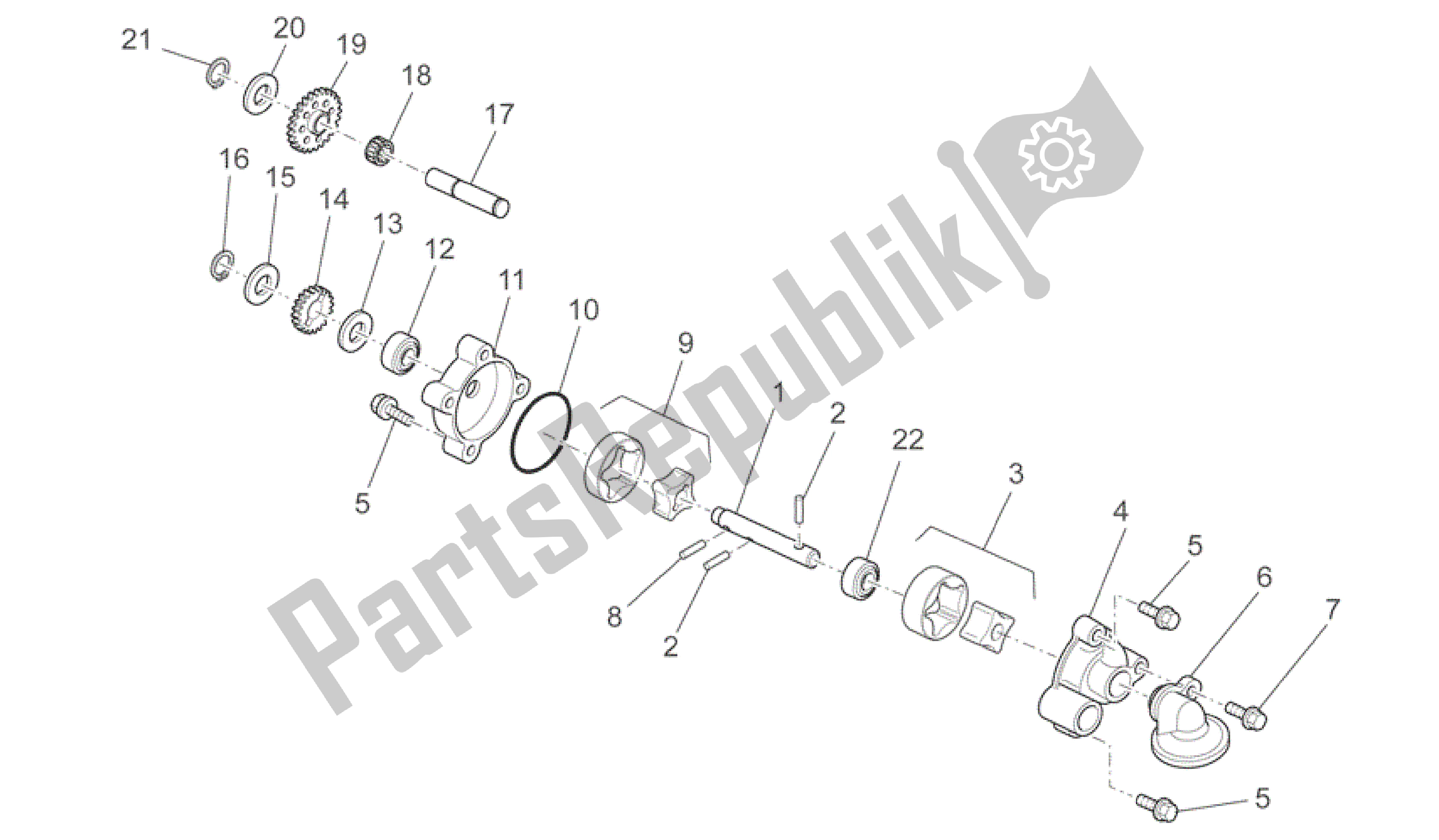 Todas as partes de Bomba De óleo do Aprilia RXV 450 2009 - 2011