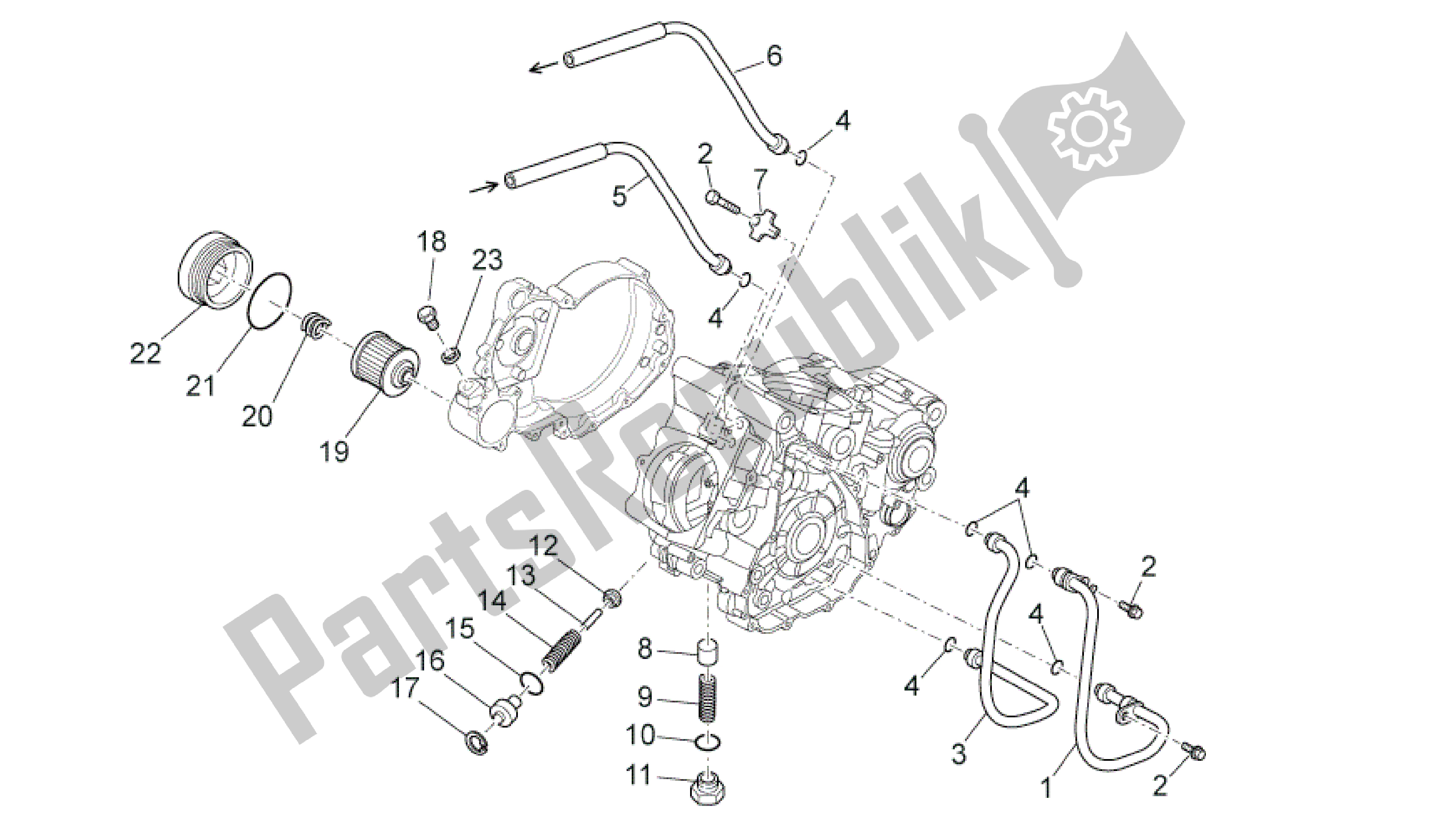 Todas as partes de Lubrificação do Aprilia RXV 450 2009 - 2011