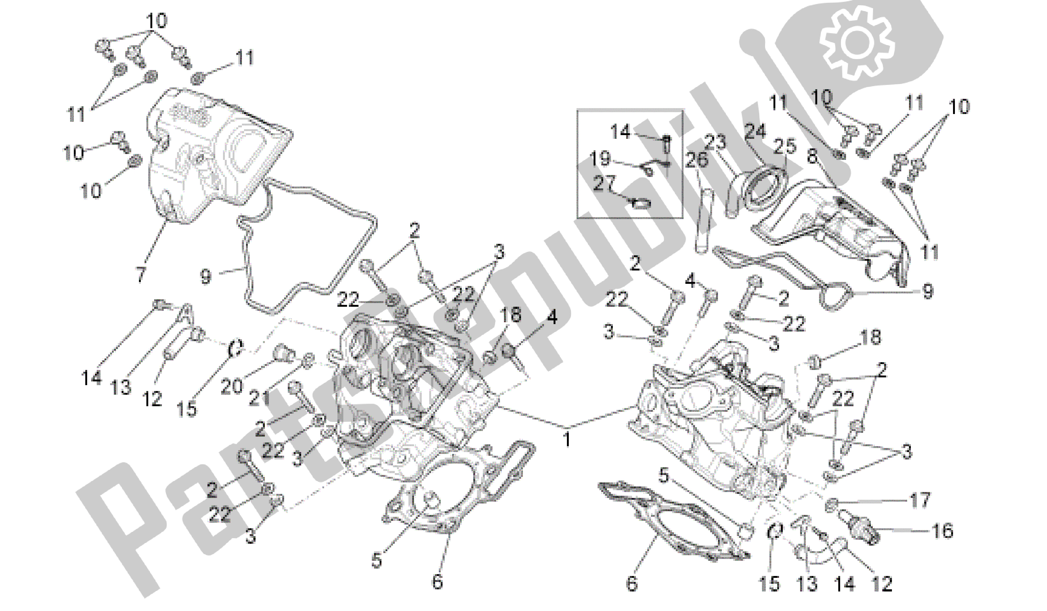 Alle Teile für das Zylinderkopf des Aprilia RXV 450 2009 - 2011