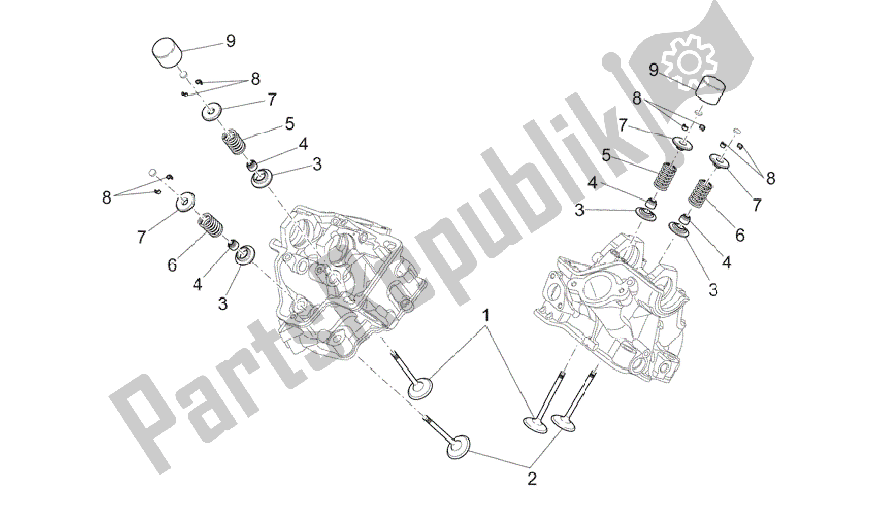 Todas as partes de Válvulas do Aprilia RXV 450 2009 - 2011