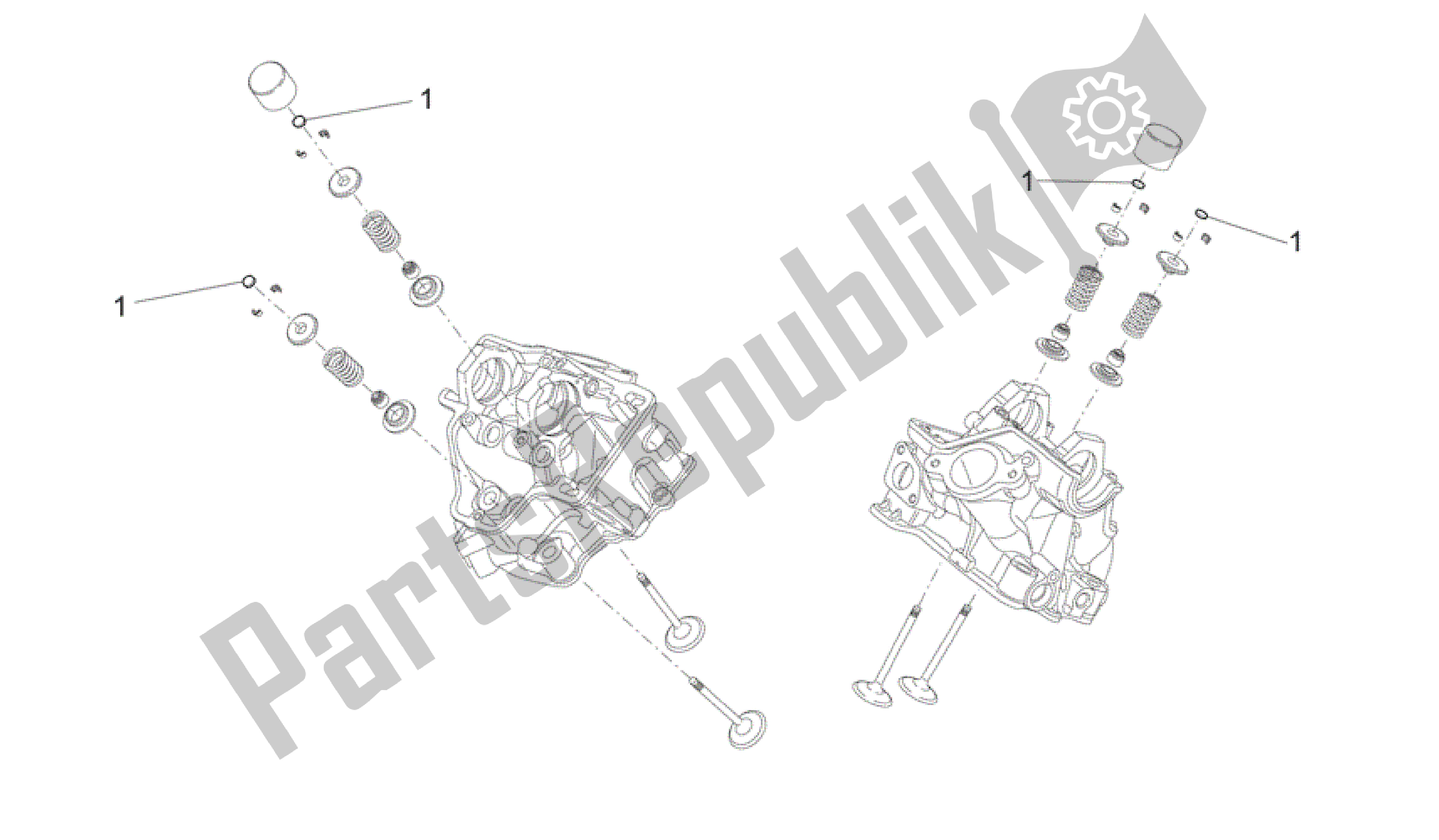 Wszystkie części do Podk? Adki Zaworowe Aprilia RXV 450 2009 - 2011