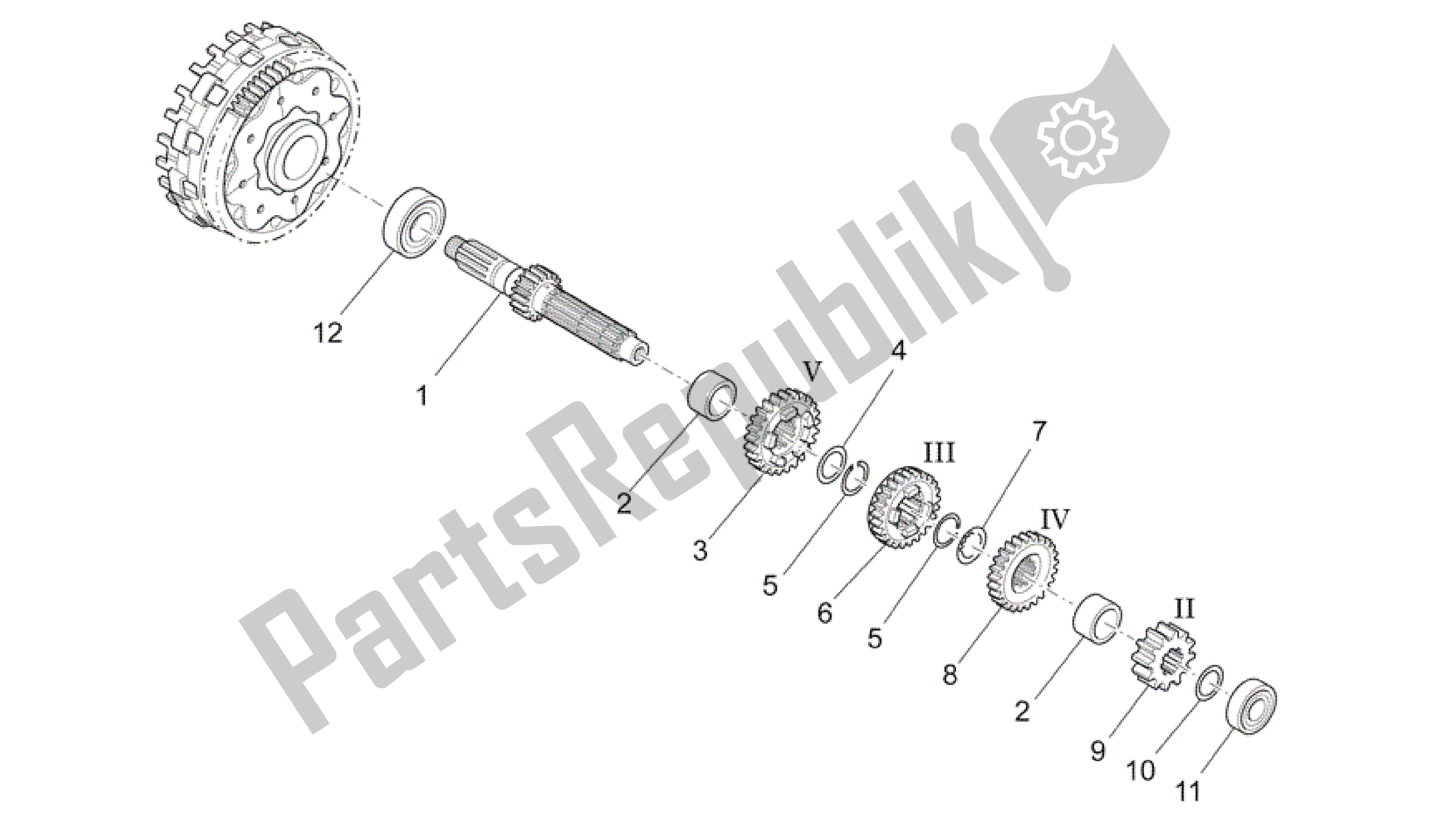 Toutes les pièces pour le Arbre De Transmission Primaire du Aprilia RXV 450 2009 - 2011