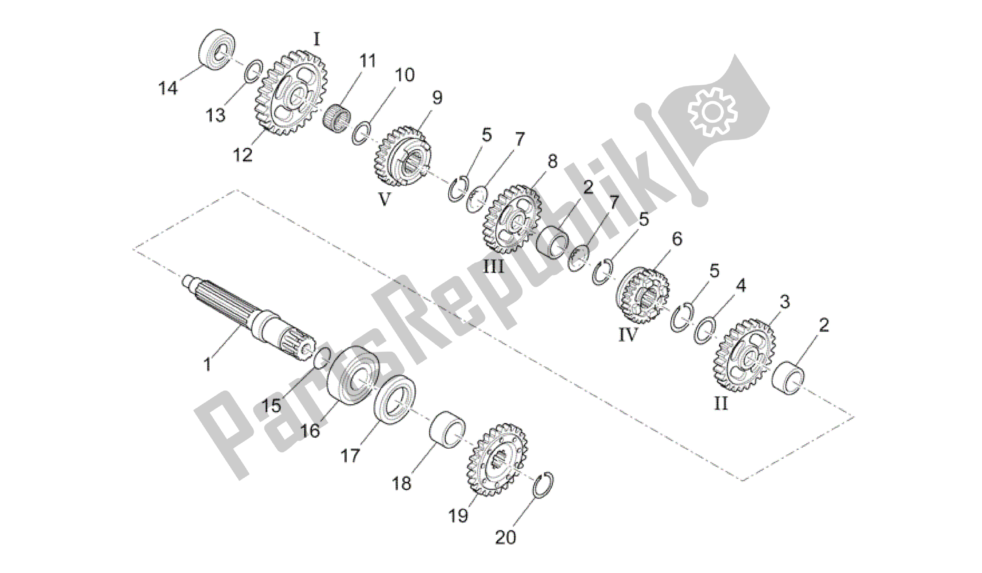 Tutte le parti per il Albero Condotto del Aprilia RXV 450 2009 - 2011