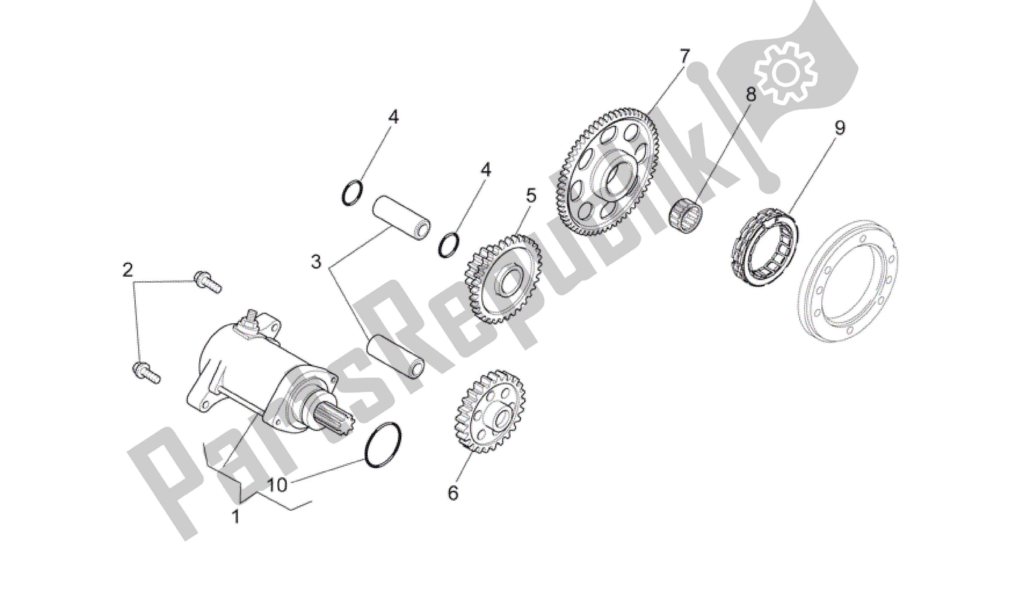 Alle onderdelen voor de Startmotor van de Aprilia RXV 450 2009 - 2011