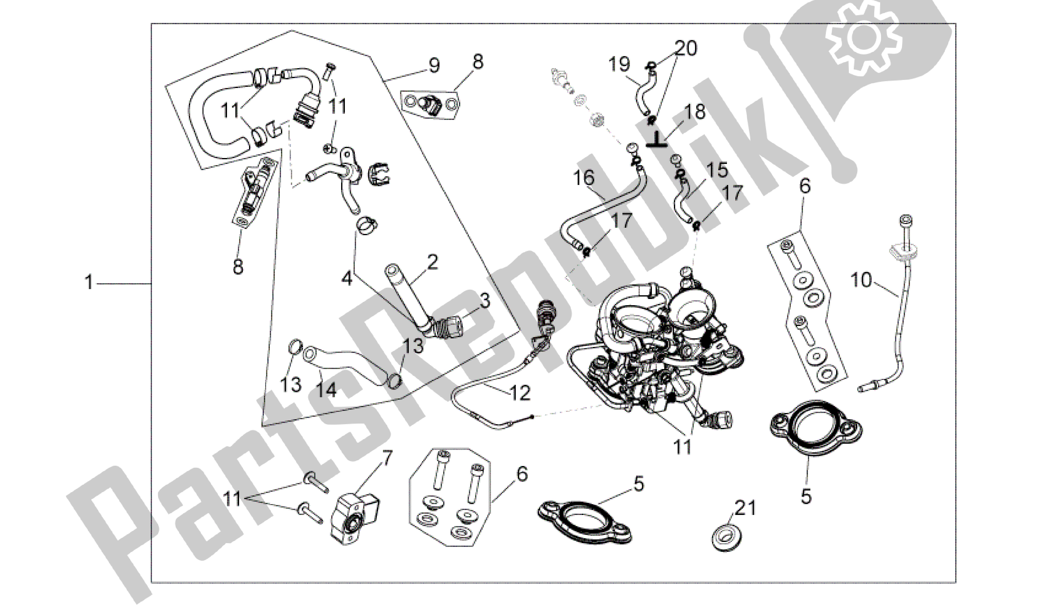 Tutte le parti per il Corpo Farfallato del Aprilia RXV 450 2009 - 2011