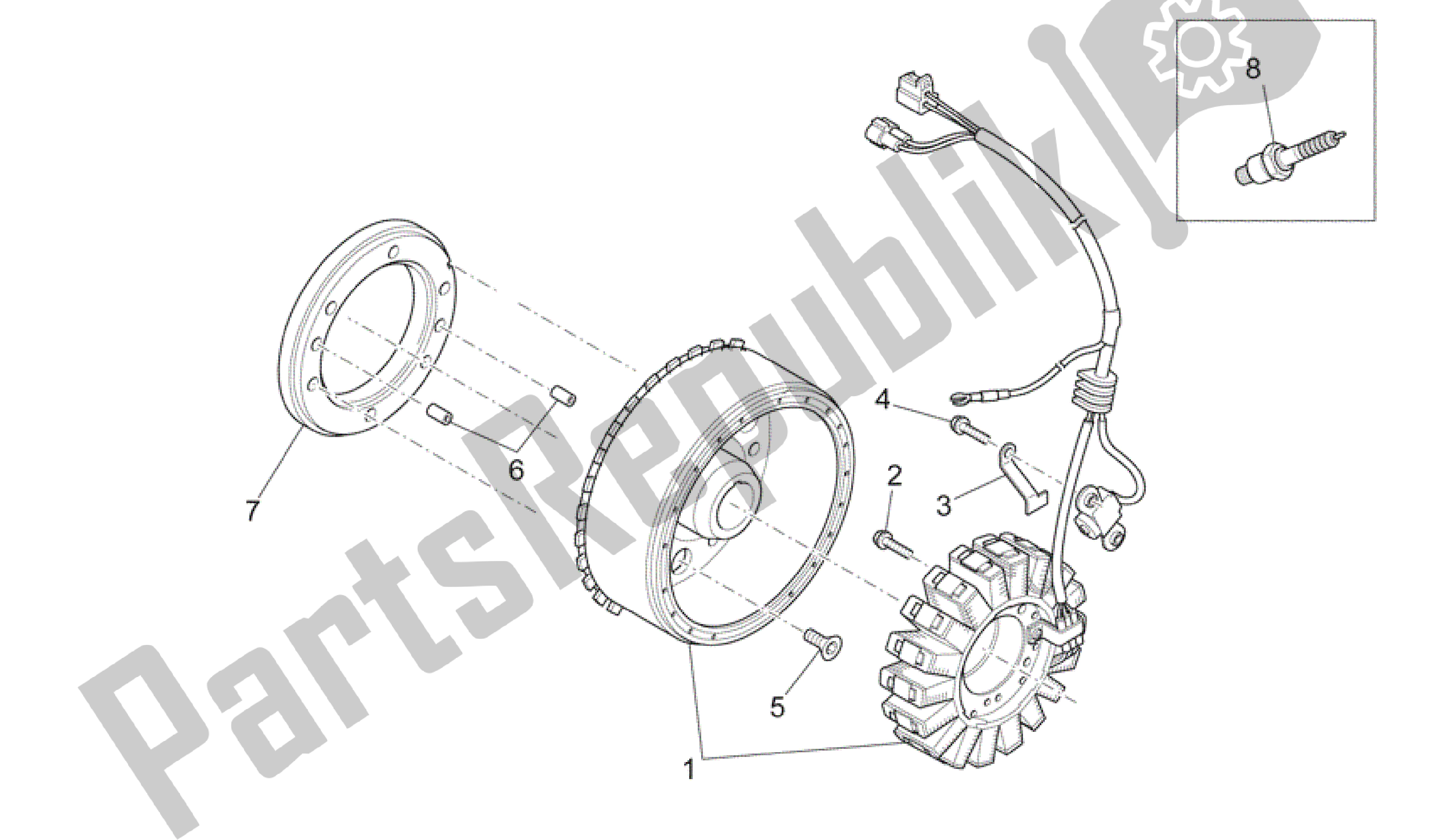 All parts for the Ignition Unit of the Aprilia RXV 450 2009 - 2011