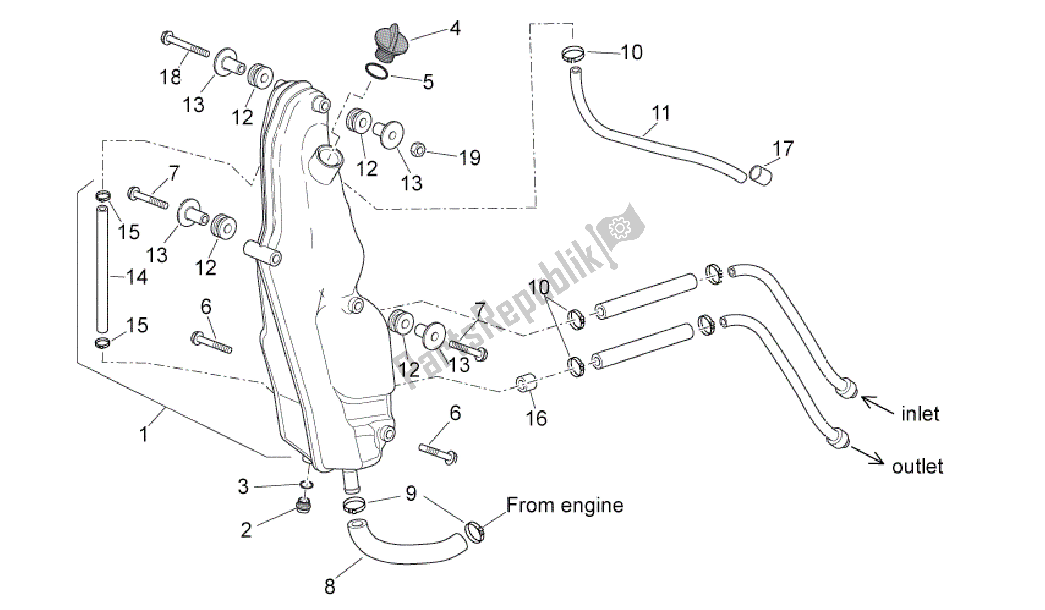 Todas las partes para Tanque De Aceite de Aprilia RXV 550 2009 - 2011