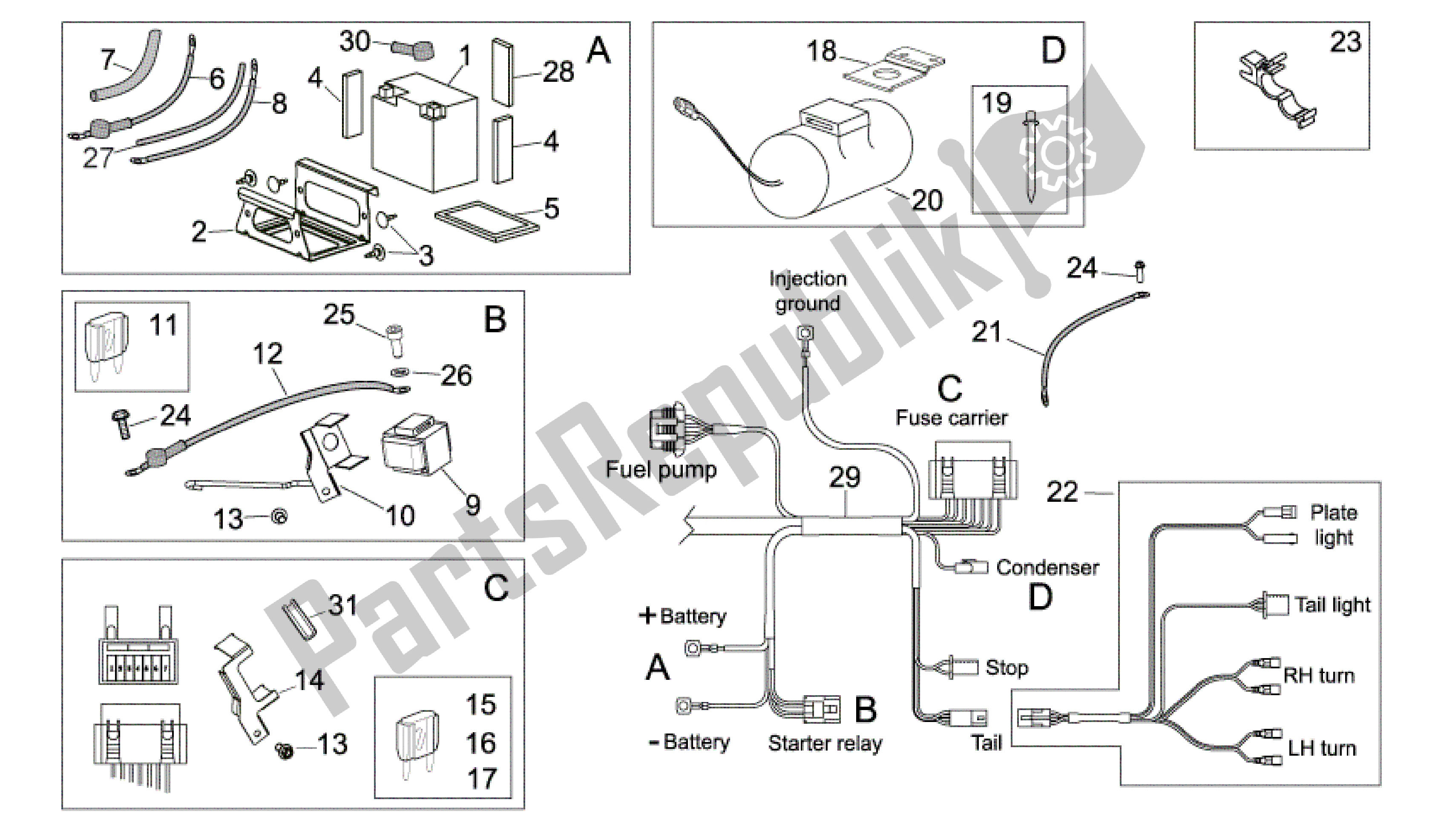 Alle Teile für das Elektrisches System Ii des Aprilia RXV 550 2009 - 2011