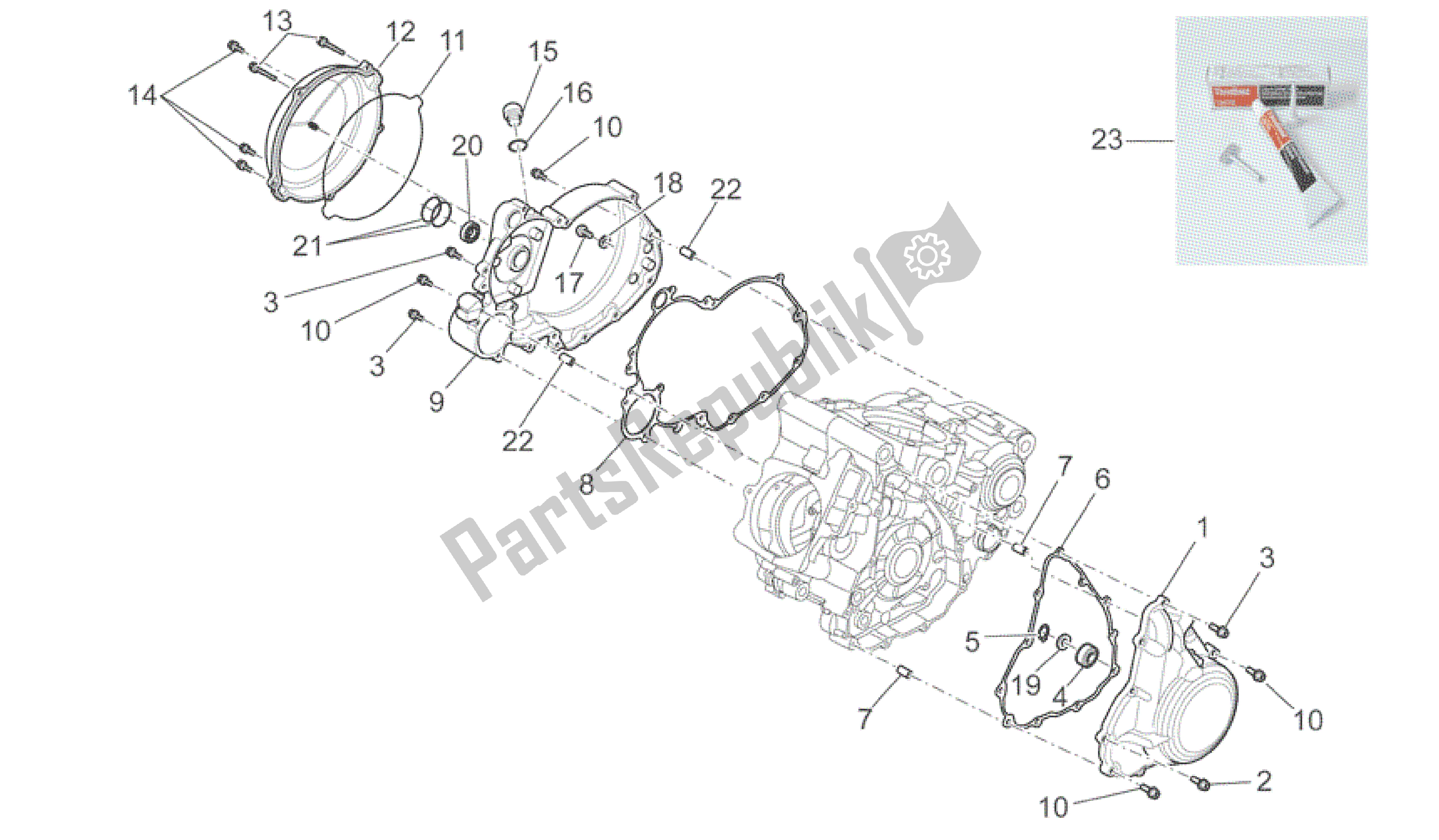 Todas as partes de Cárter Ii do Aprilia RXV 550 2009 - 2011