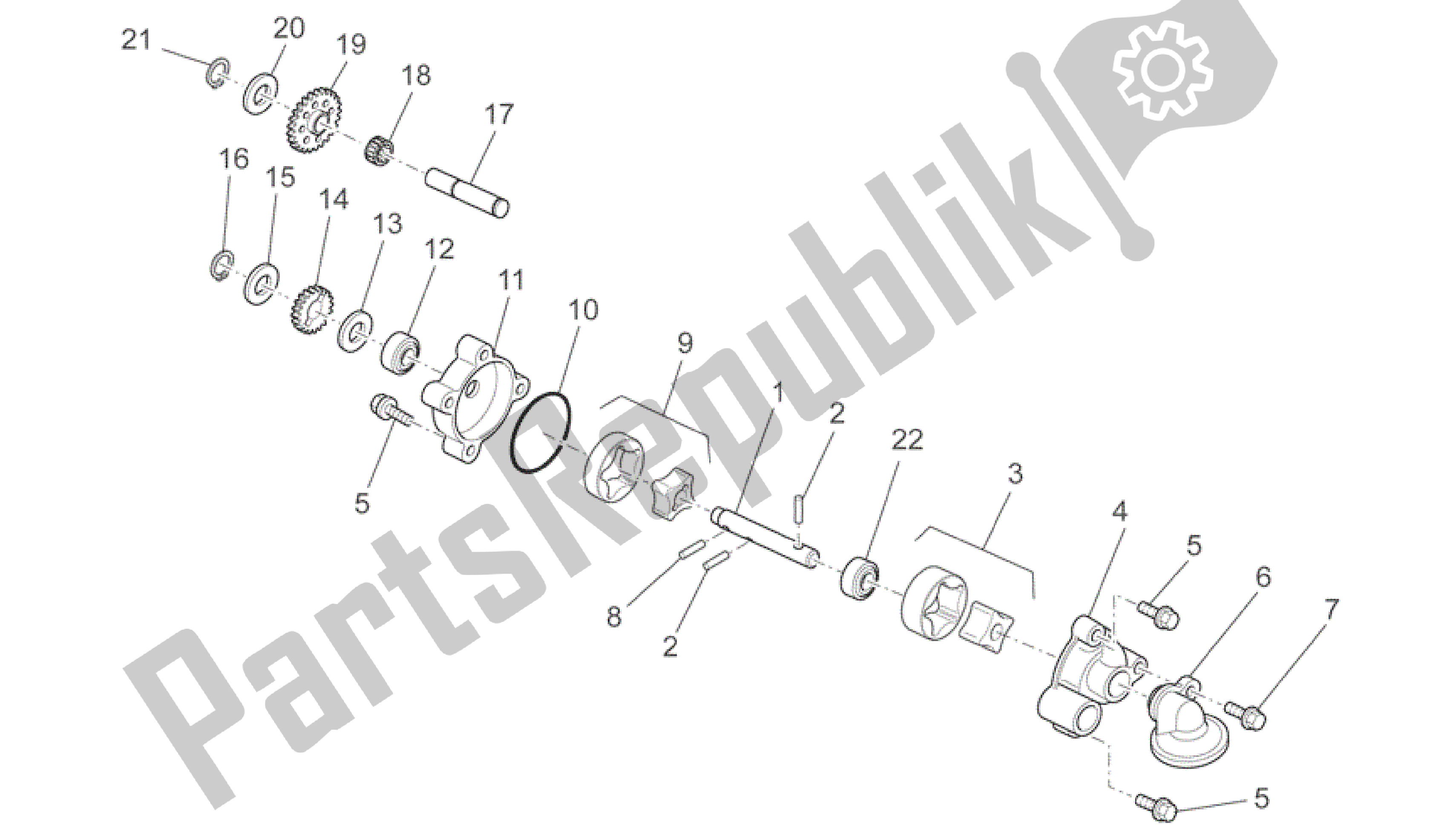 Alle onderdelen voor de Oliepomp van de Aprilia RXV 550 2009 - 2011