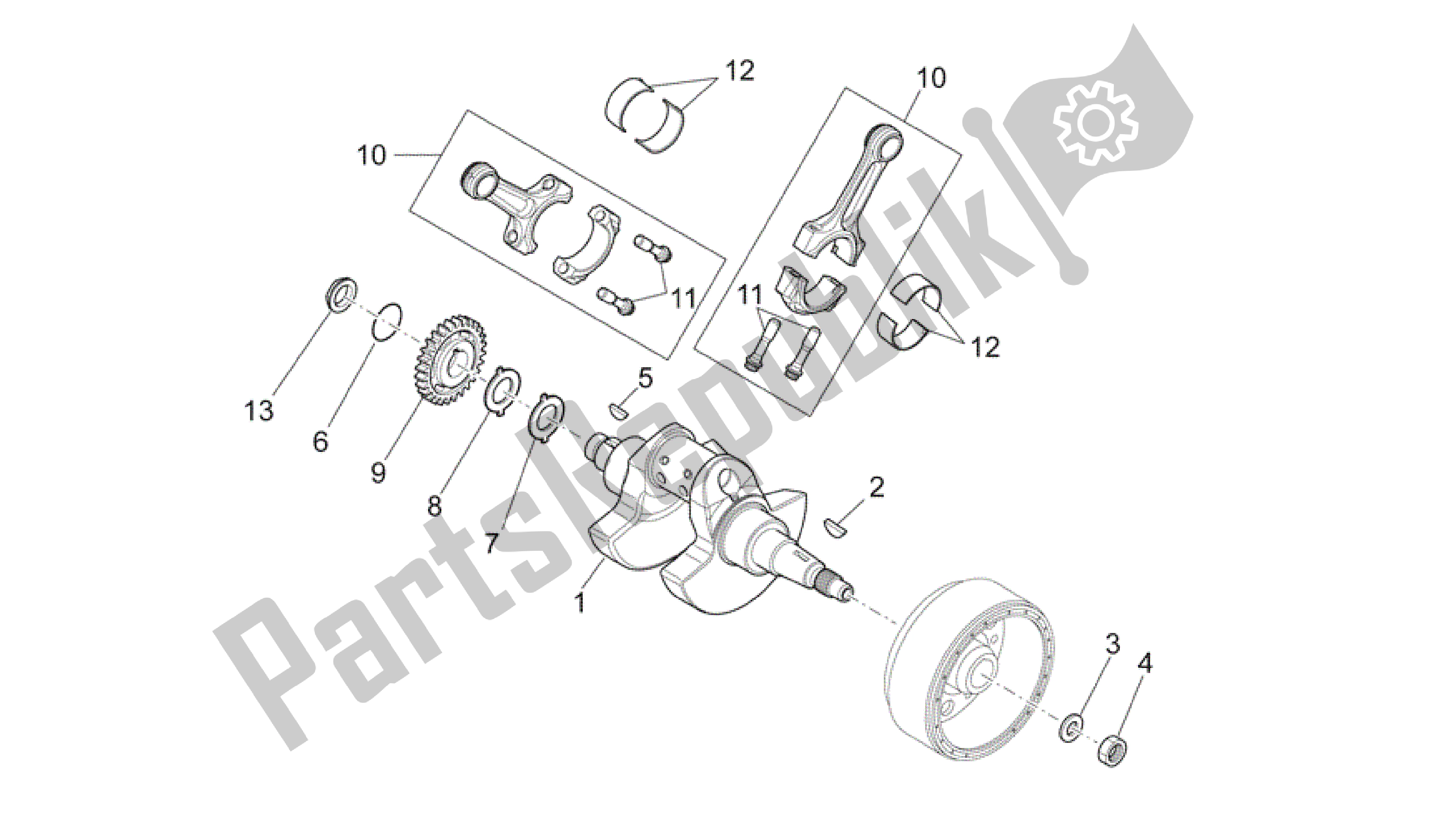 All parts for the Drive Shaft of the Aprilia RXV 550 2009 - 2011