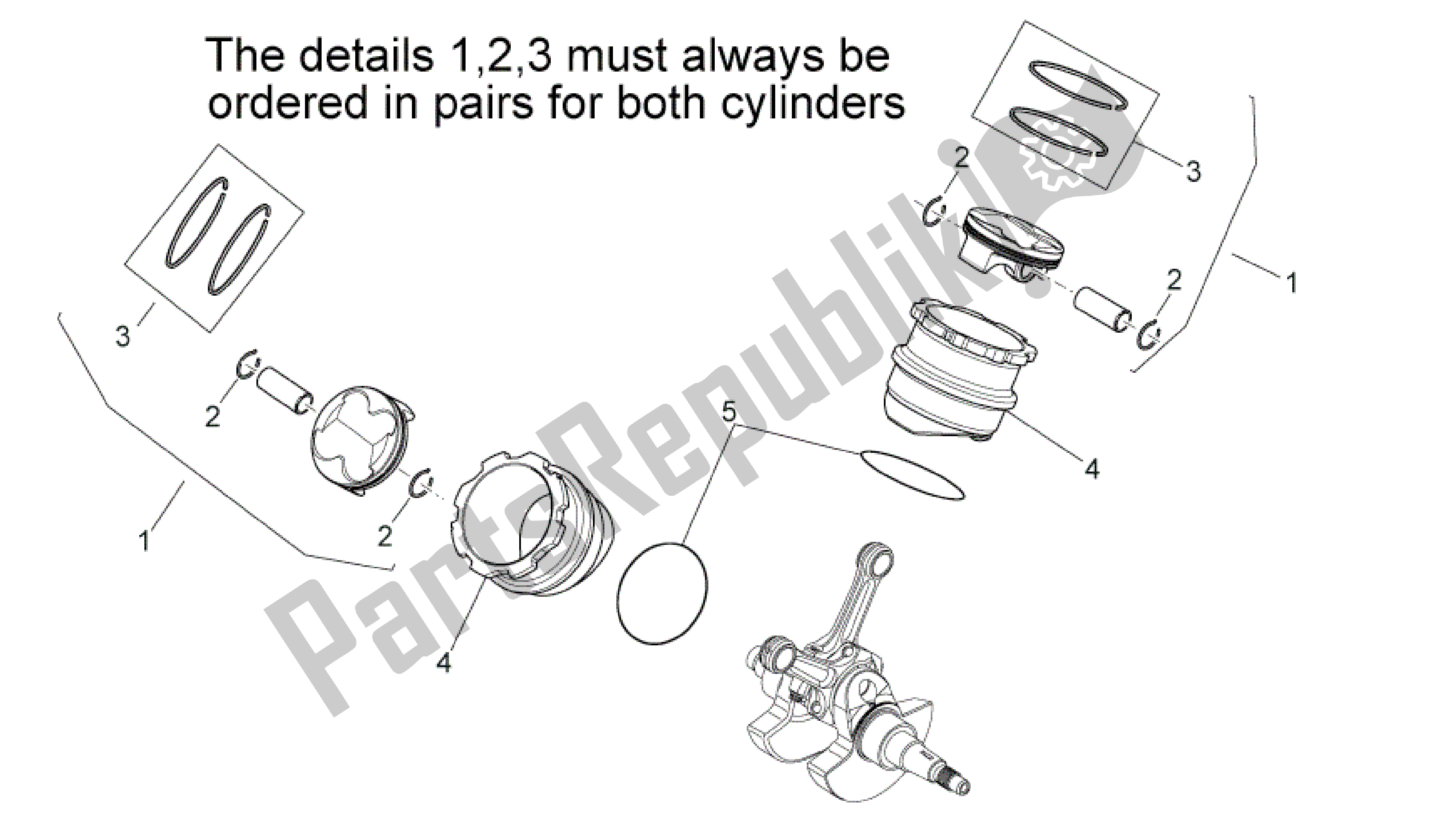 Alle onderdelen voor de Cilinder Met Zuiger van de Aprilia RXV 550 2009 - 2011