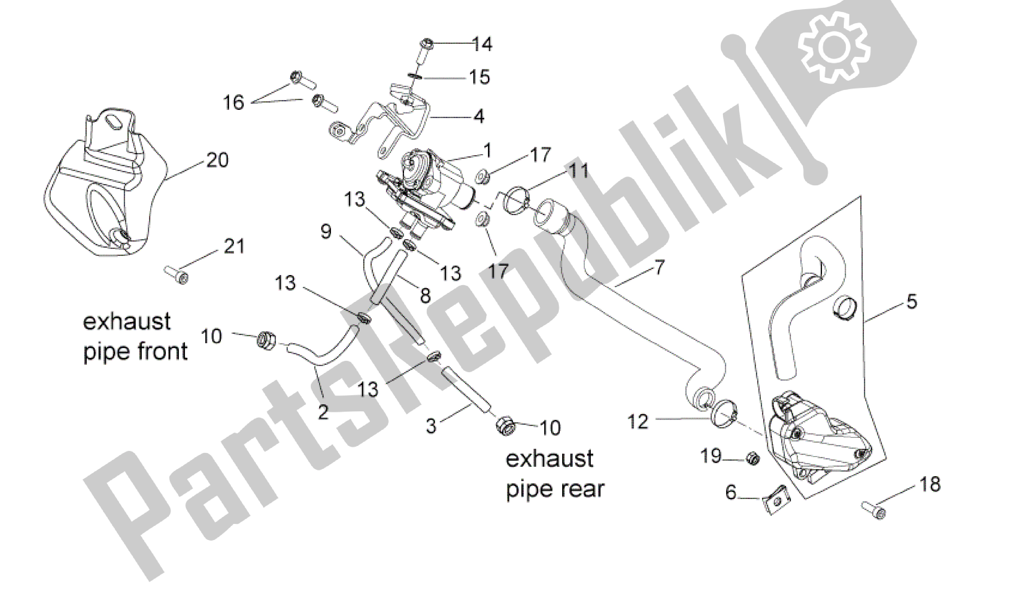 Alle Teile für das Sekundärluft des Aprilia RXV 550 2009 - 2011