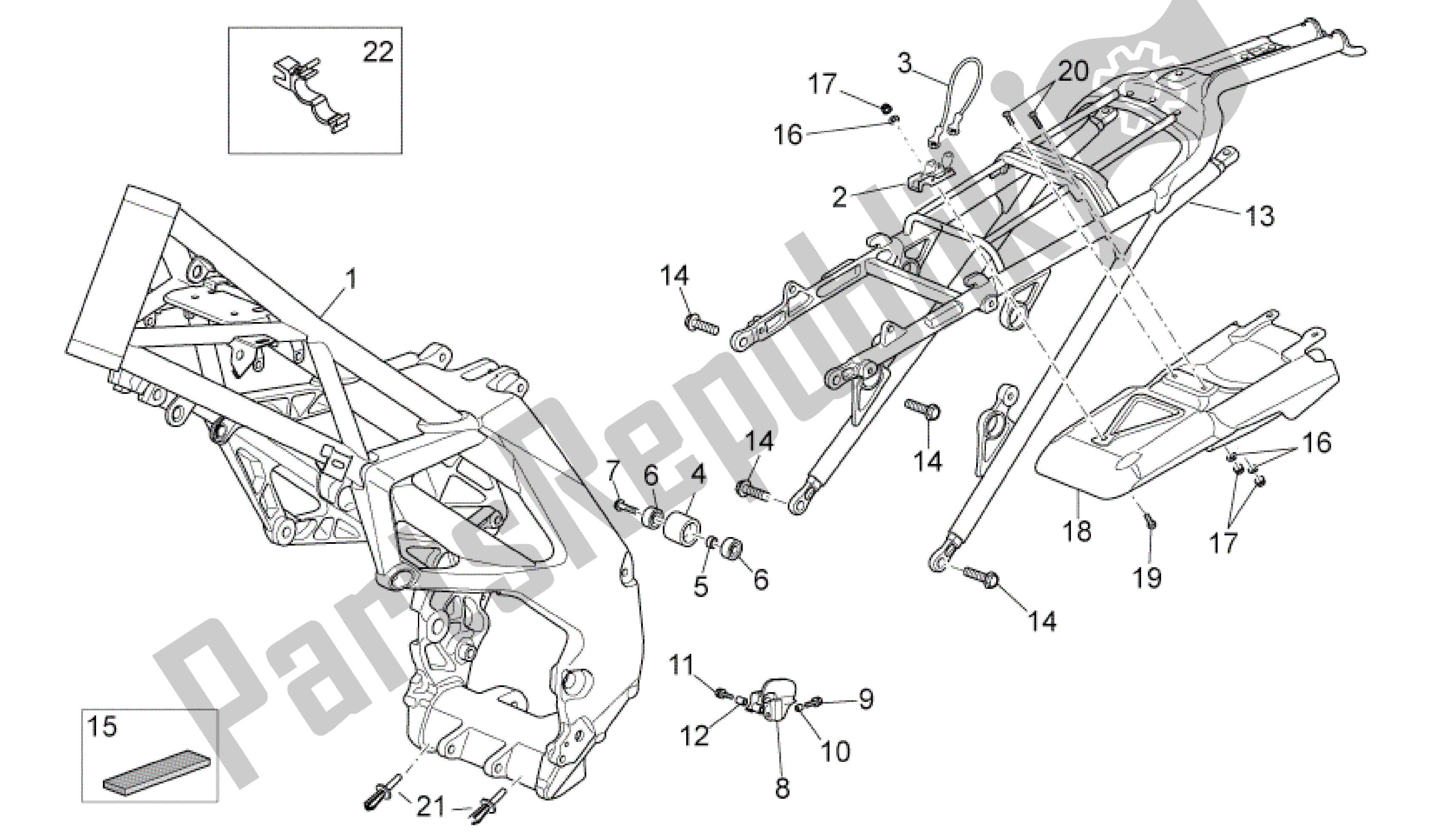 Wszystkie części do Rama Aprilia SXV 450 2009 - 2011