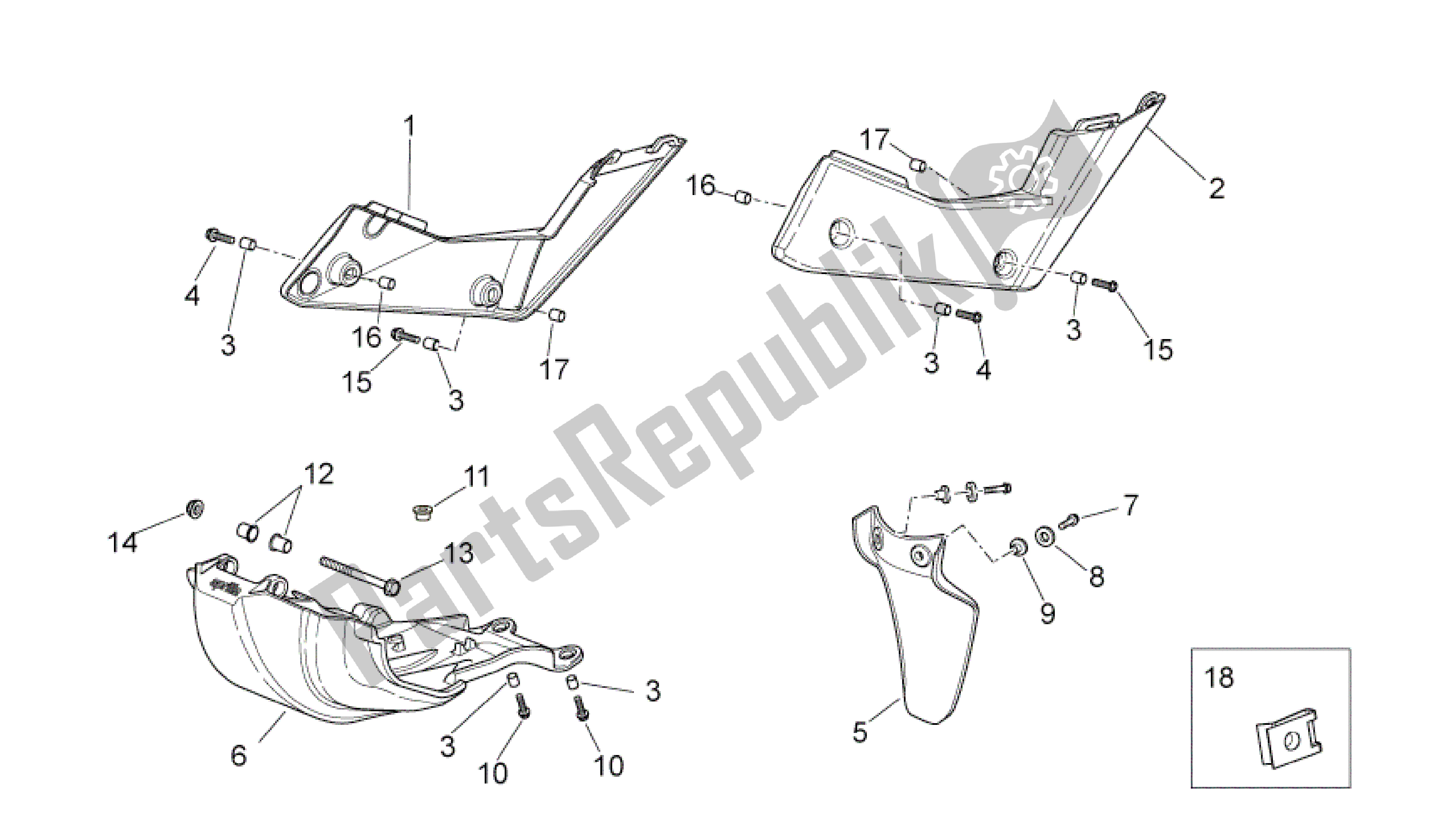 Wszystkie części do Korpus Centralny Aprilia SXV 450 2009 - 2011