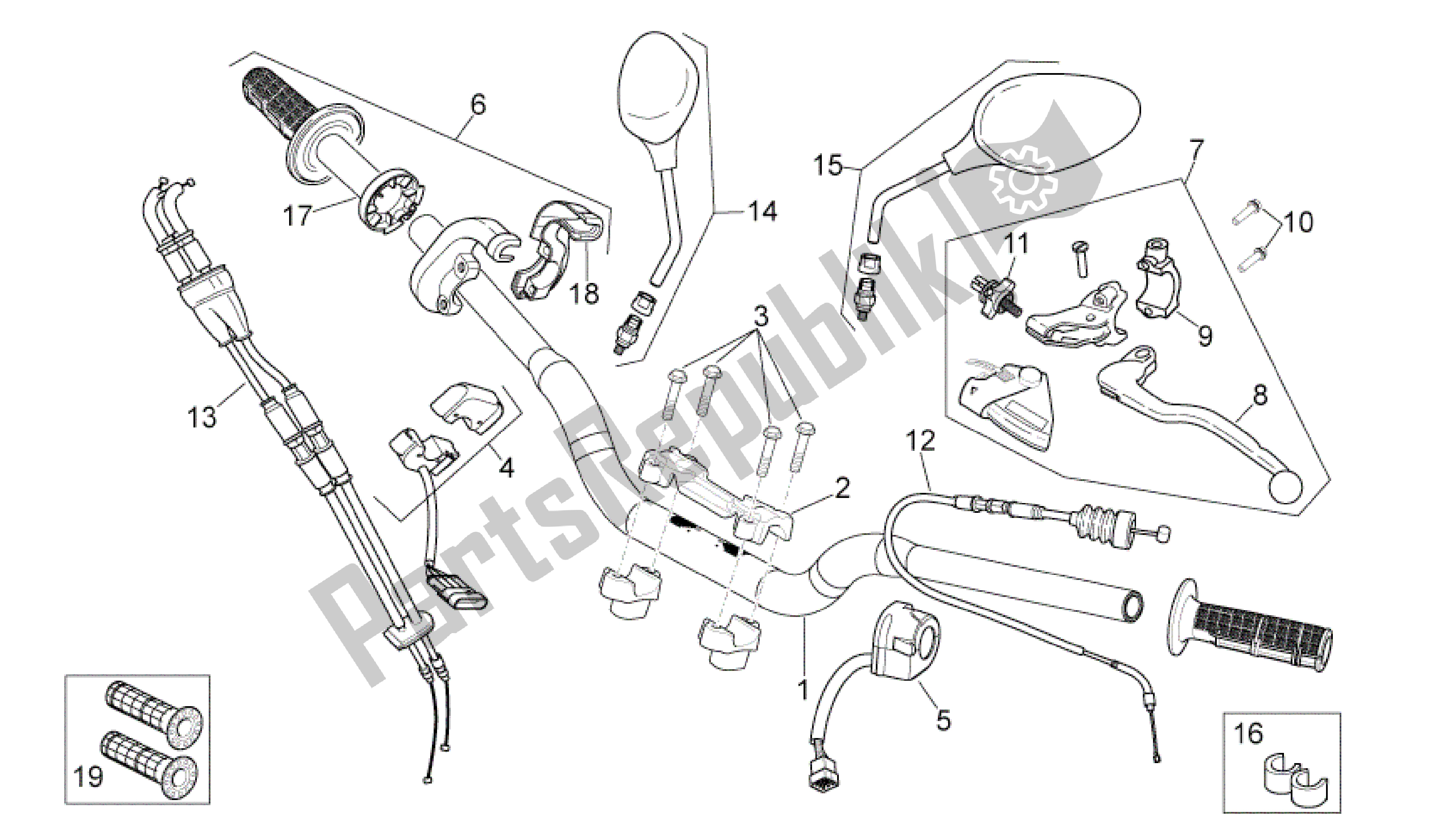 All parts for the Controls of the Aprilia SXV 450 2009 - 2011