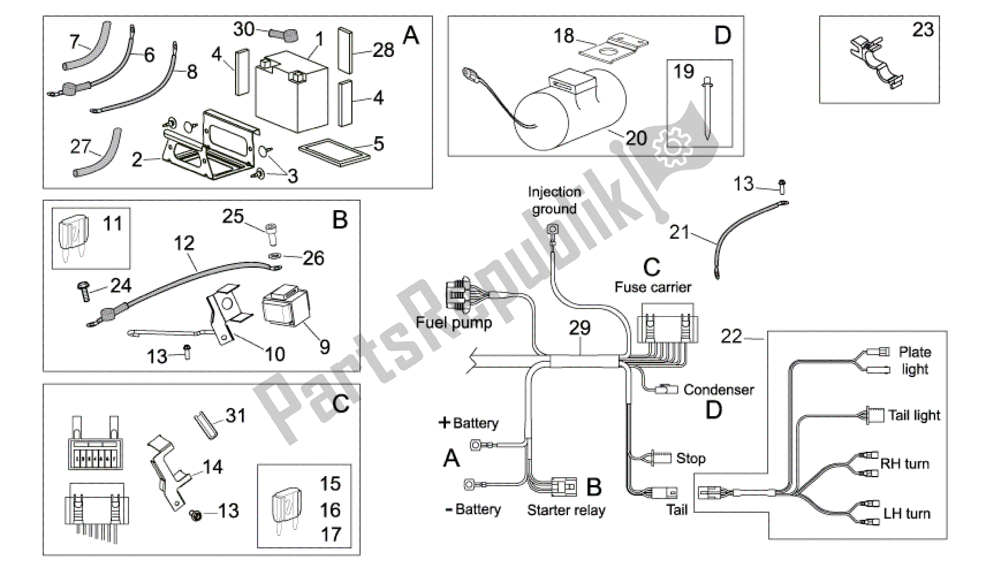 All parts for the Electrical System Ii of the Aprilia SXV 450 2009 - 2011