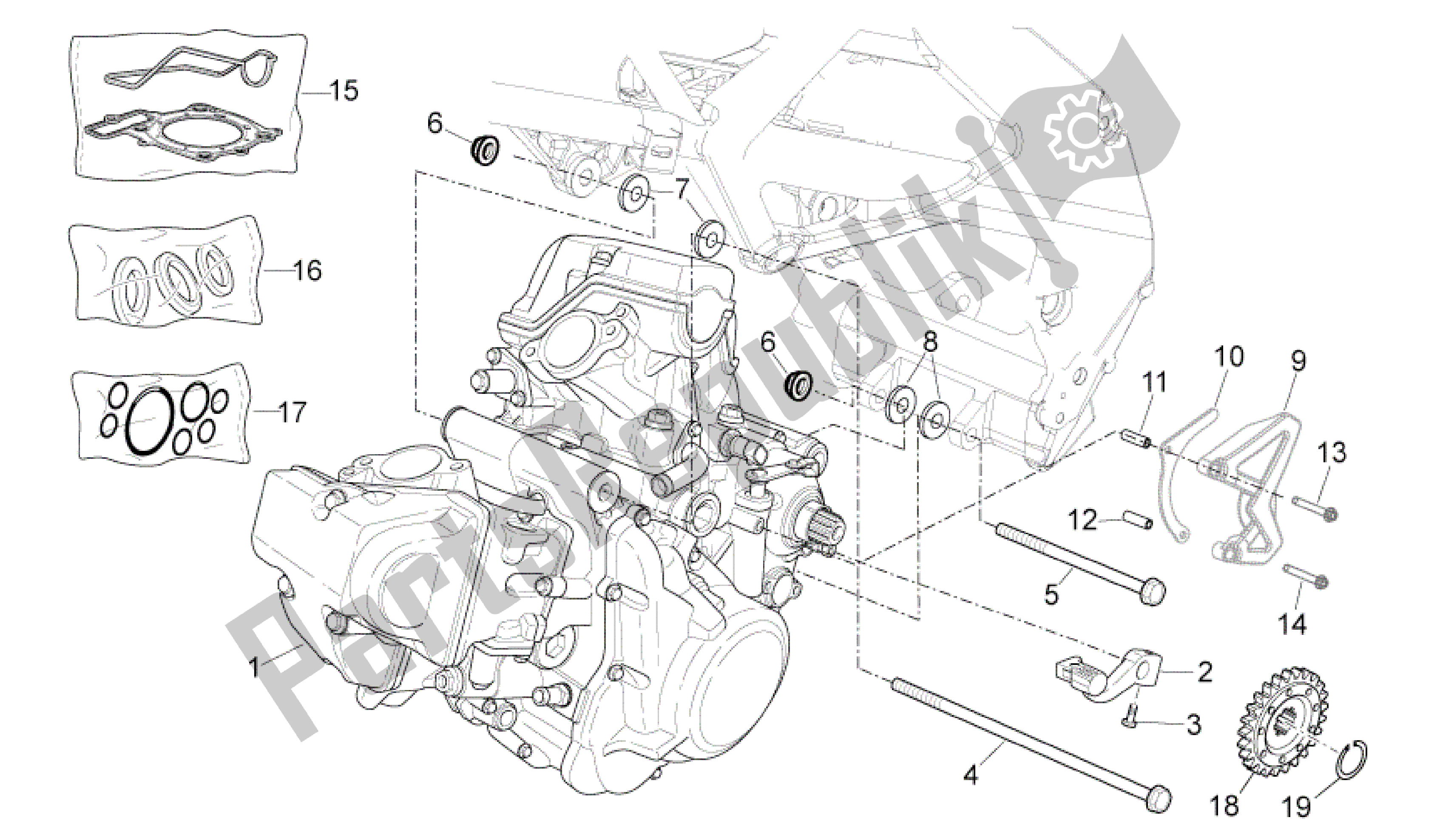 Toutes les pièces pour le Moteur du Aprilia SXV 450 2009 - 2011