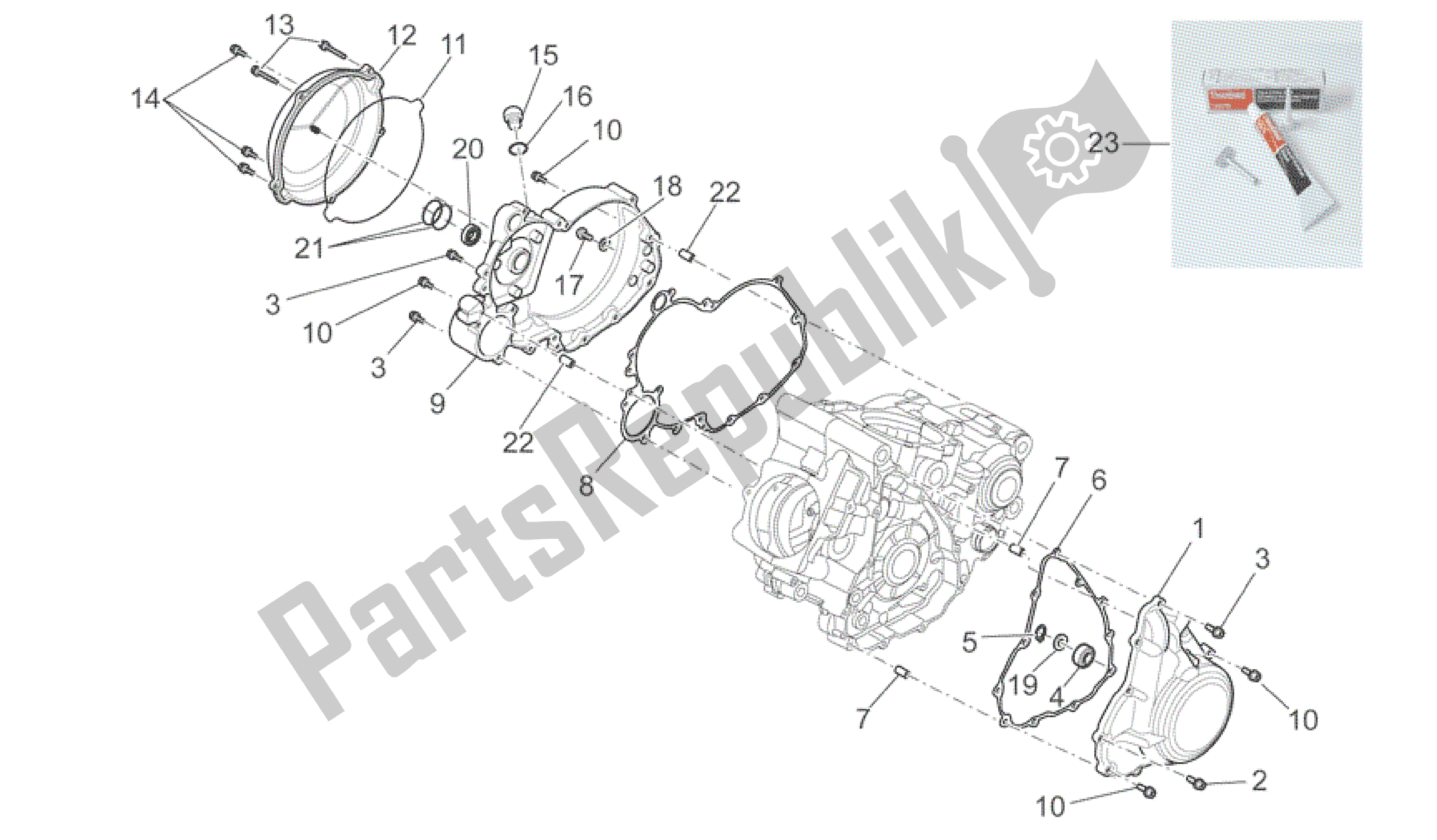 Toutes les pièces pour le Carter Ii du Aprilia SXV 450 2009 - 2011