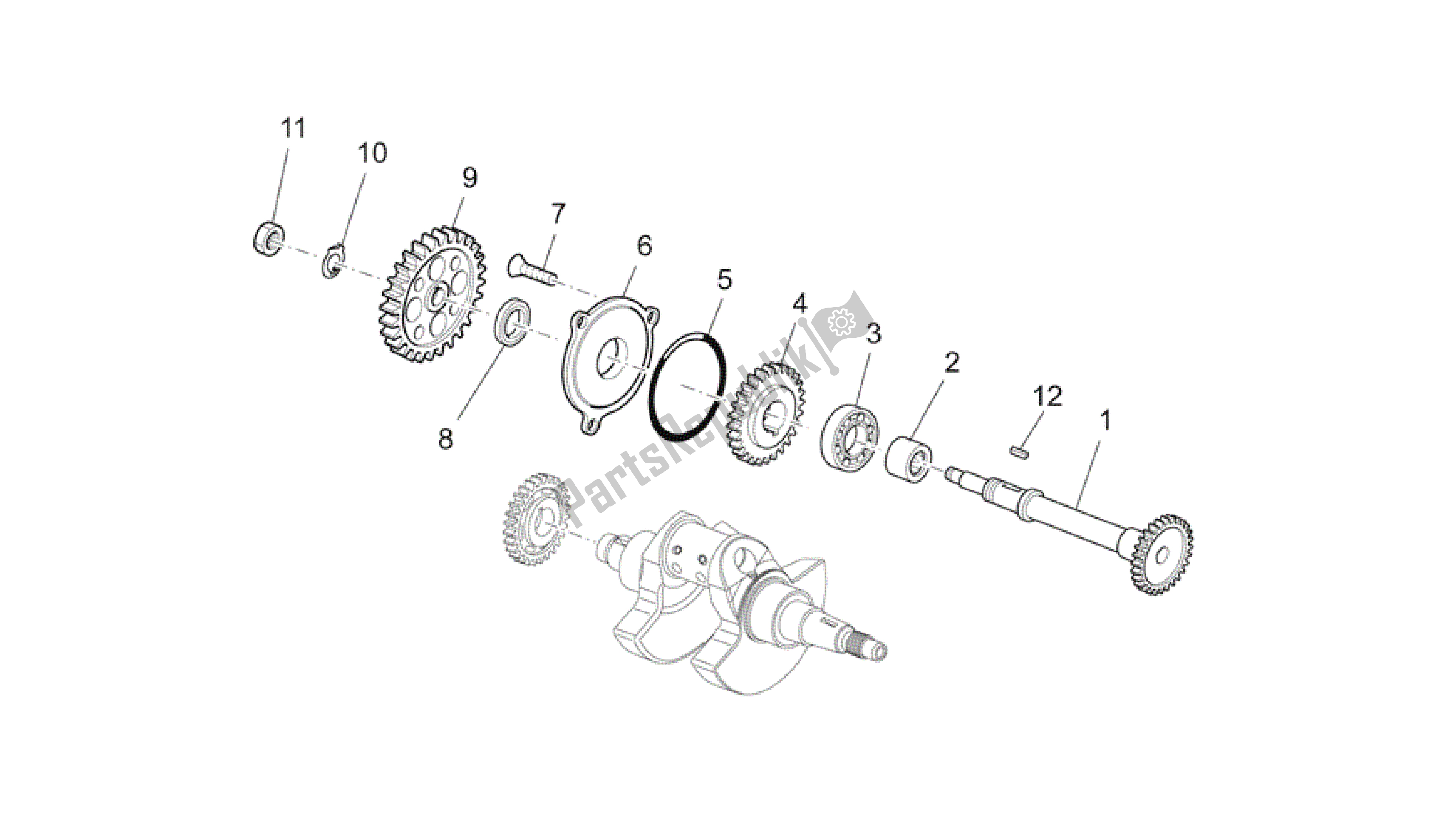 All parts for the Transmission Shaft of the Aprilia SXV 450 2009 - 2011