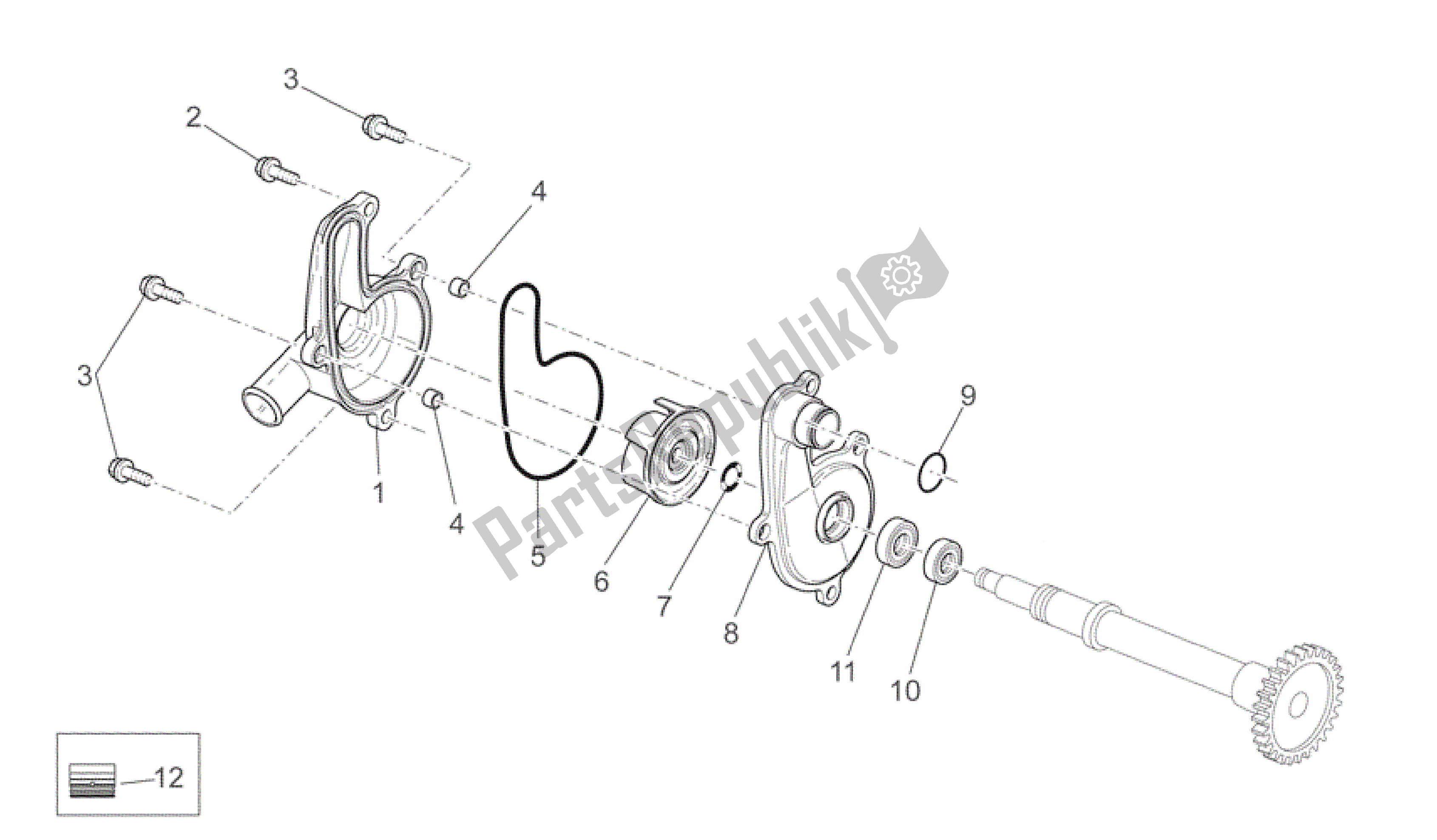 Toutes les pièces pour le Pompe à Eau du Aprilia SXV 450 2009 - 2011