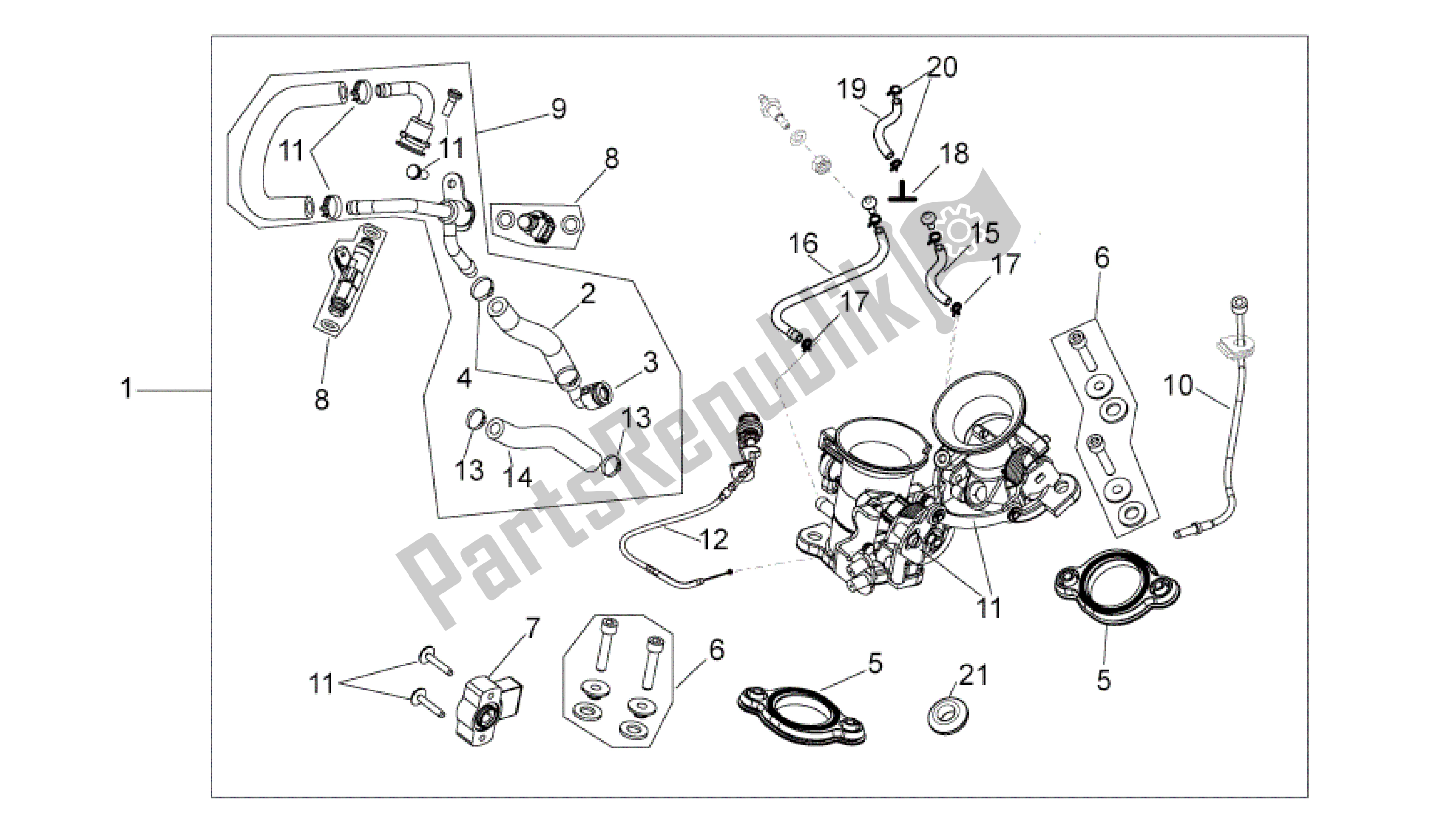 Toutes les pièces pour le Corps De Papillon du Aprilia SXV 450 2009 - 2011