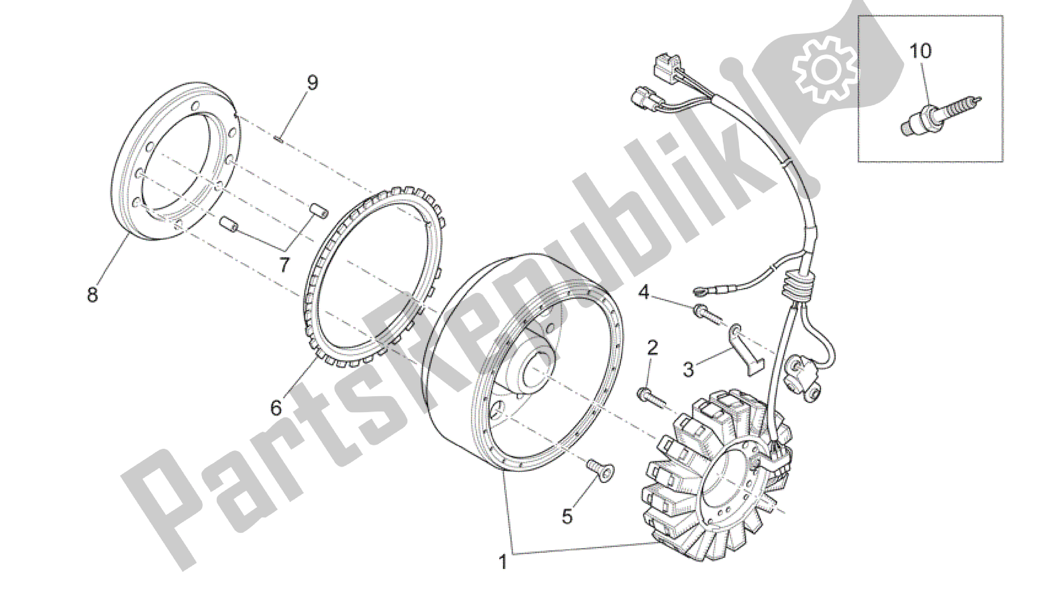 All parts for the Ignition Unit of the Aprilia SXV 450 2009 - 2011