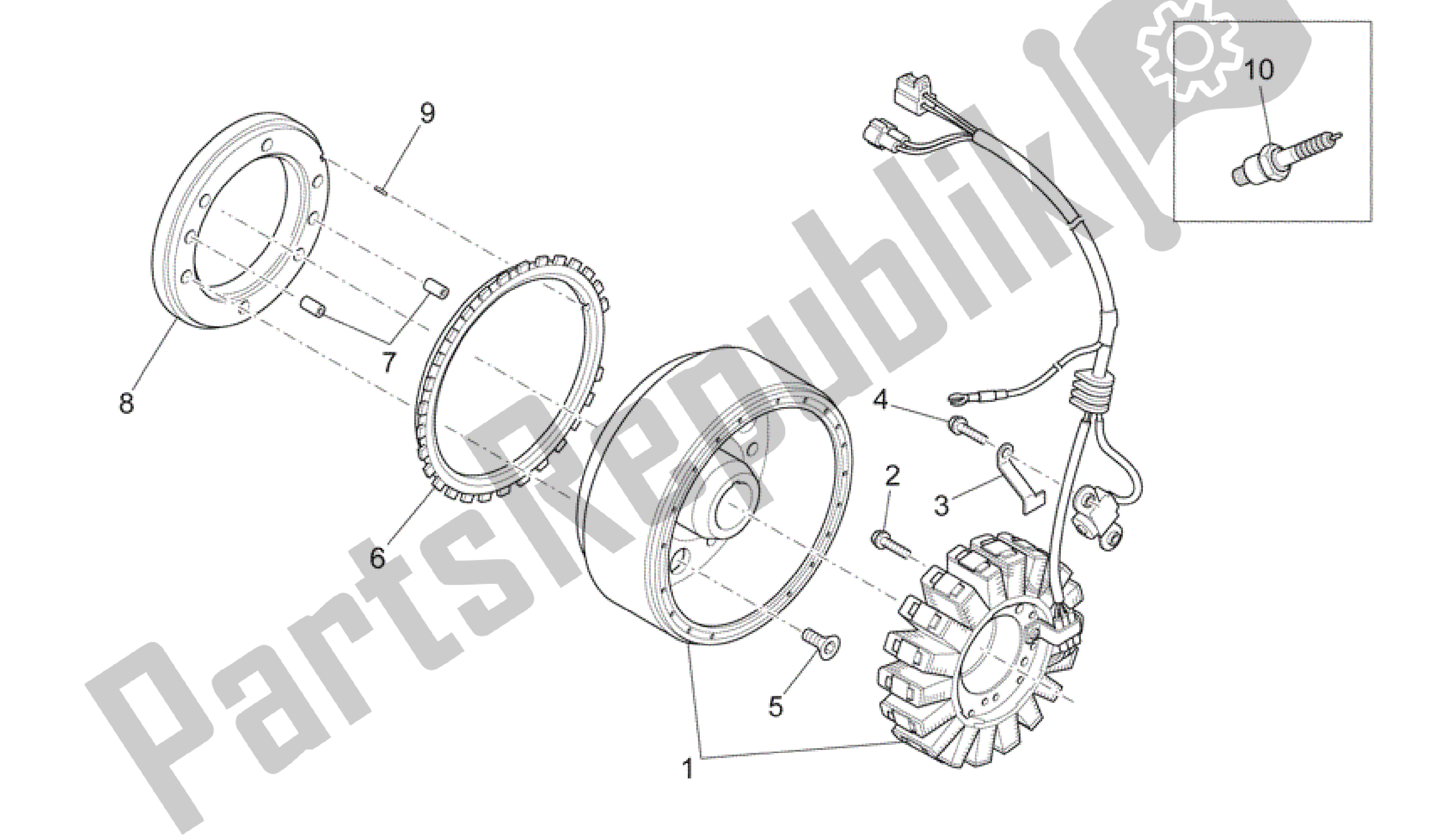 All parts for the Ignition Unit of the Aprilia SXV 450 2009 - 2011