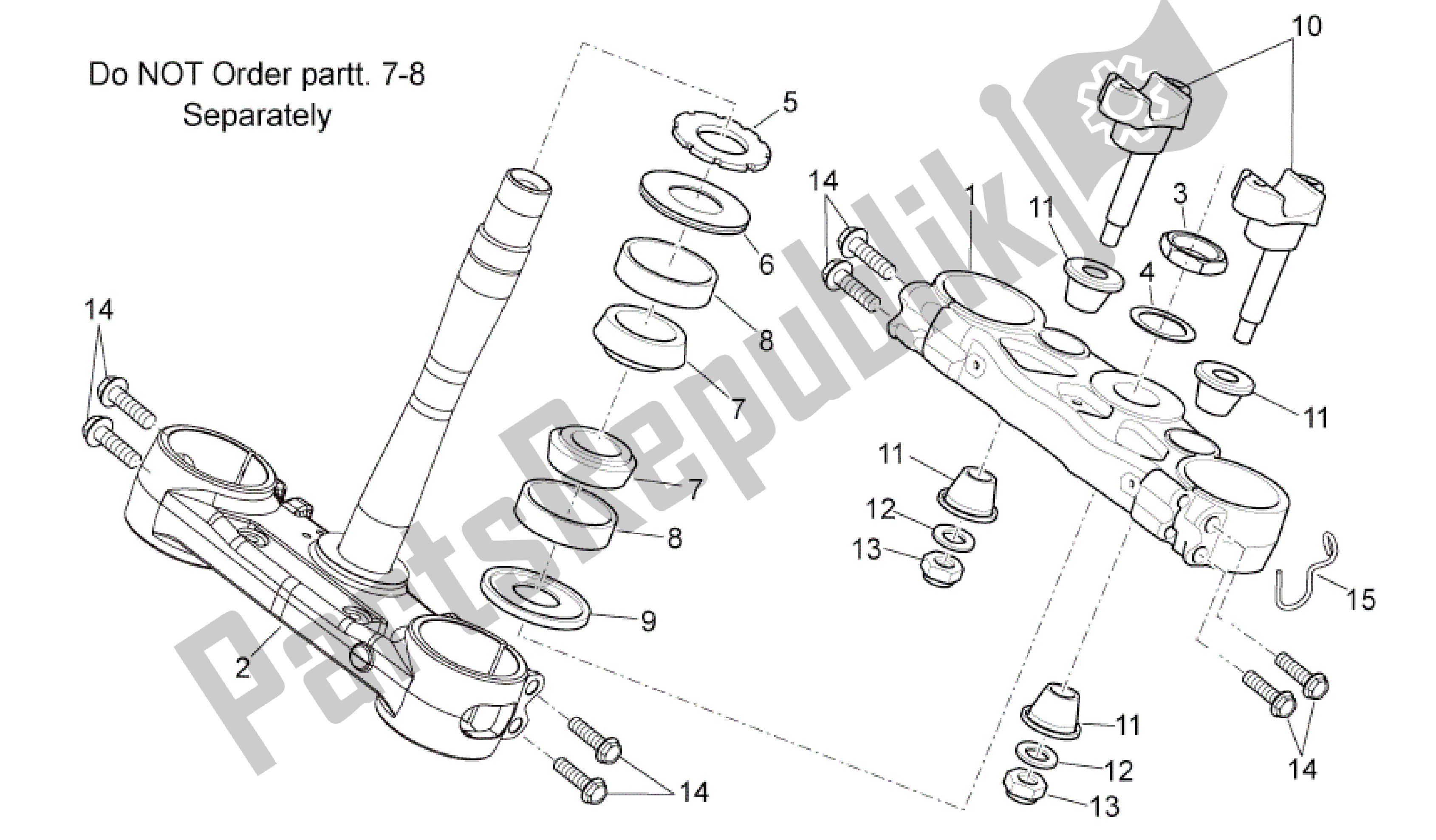 All parts for the Steering of the Aprilia SXV 550 2009 - 2011
