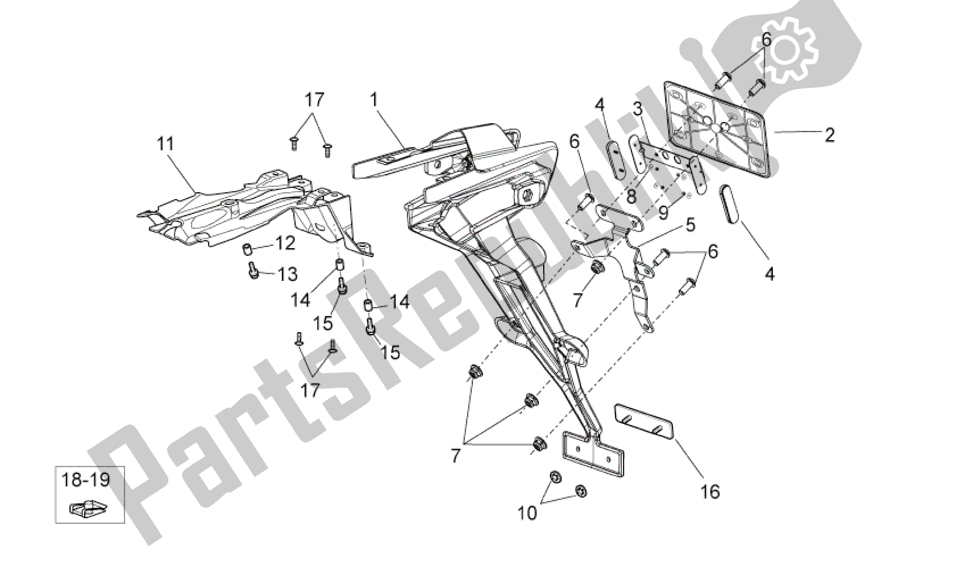 All parts for the Rear Body Ii of the Aprilia SXV 550 2009 - 2011