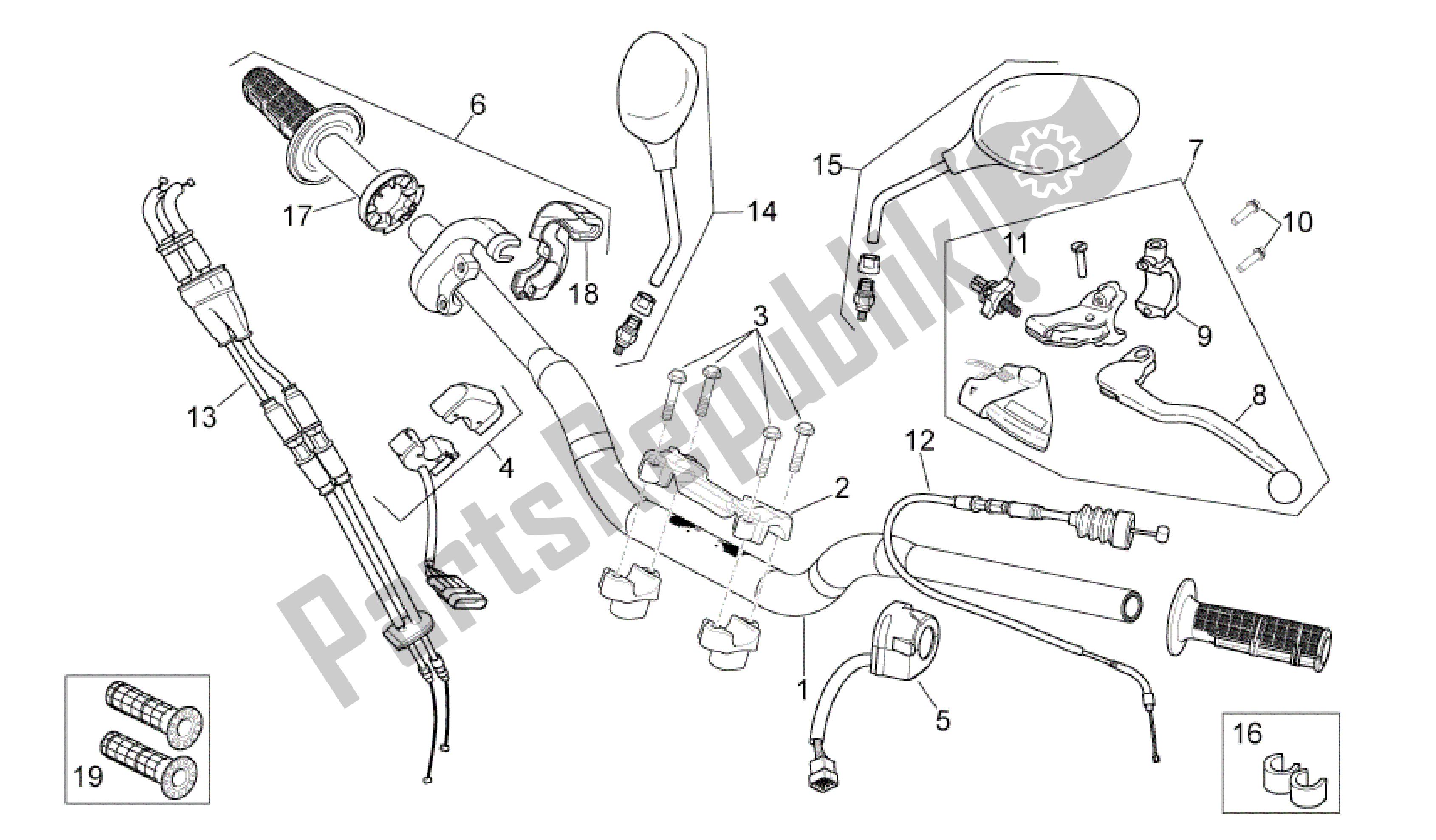 All parts for the Controls of the Aprilia SXV 550 2009 - 2011