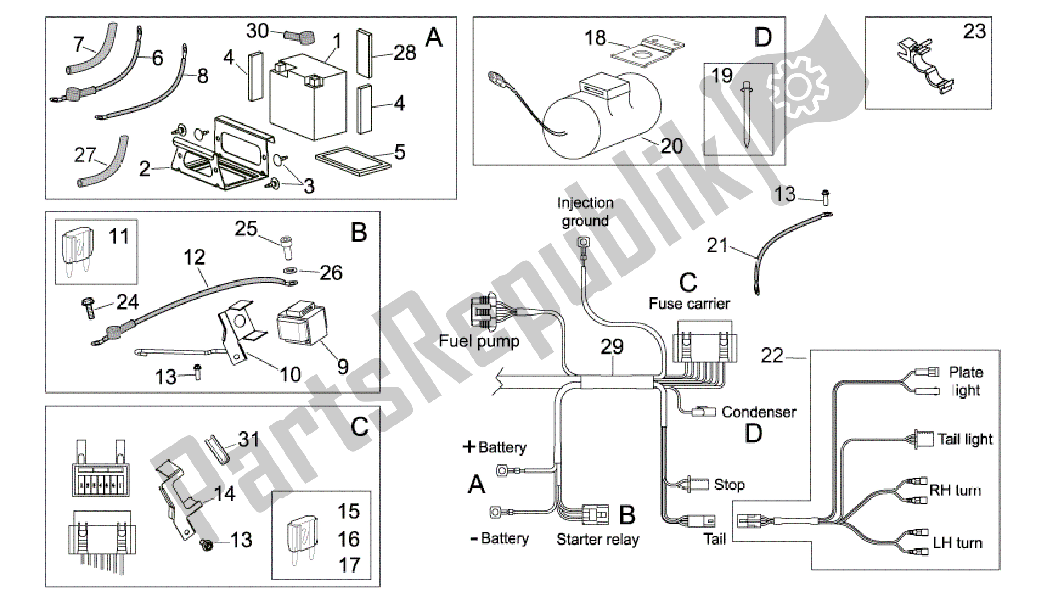 Toutes les pièces pour le Système électrique Ii du Aprilia SXV 550 2009 - 2011